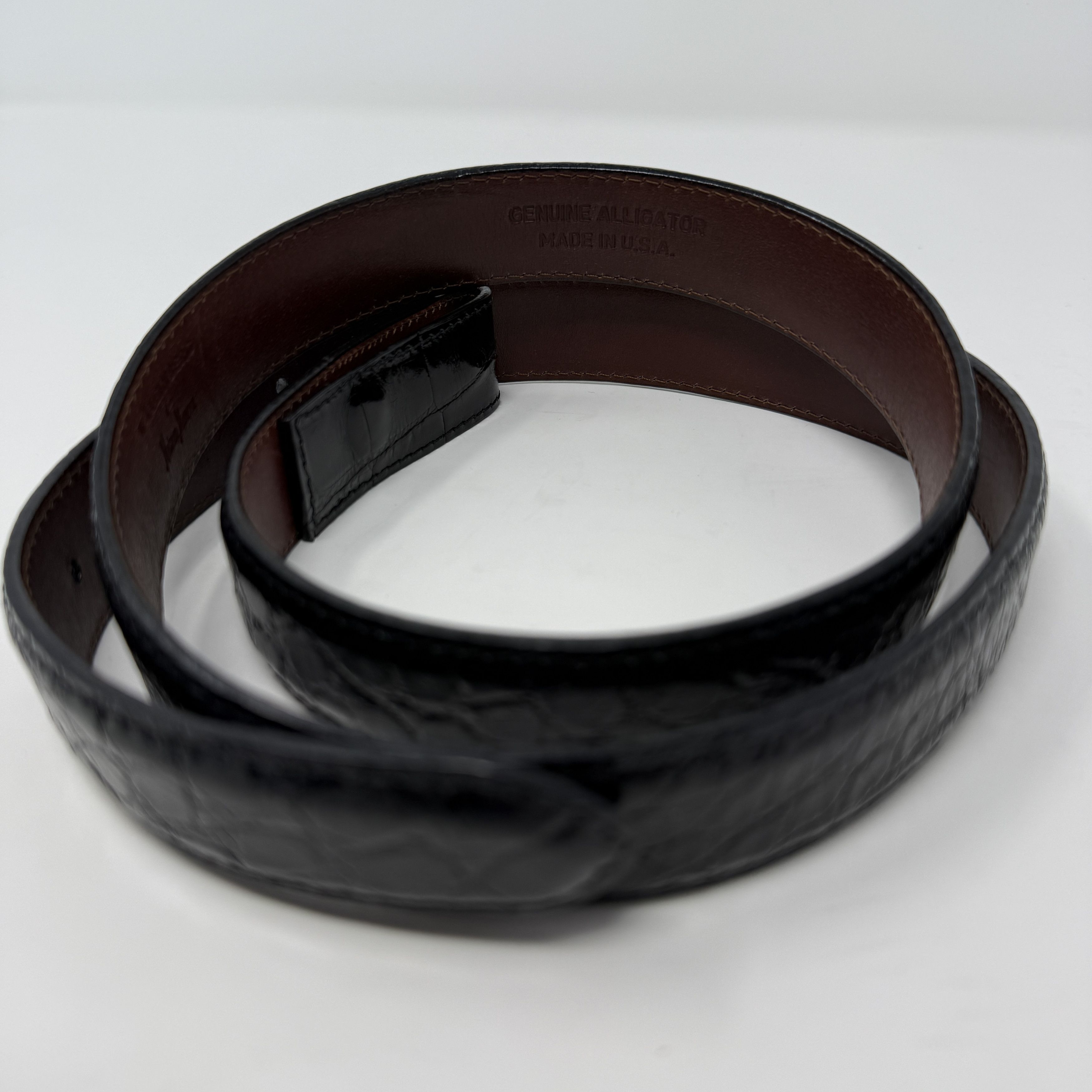 Other W. Kleinberg Genuine Alligator Skin Glazed Belt Size 40 - 7 Thumbnail