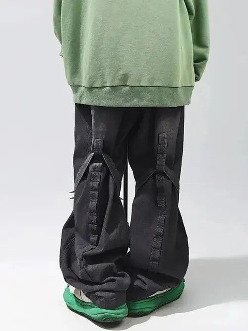 Jean Vintage Hip Hop Denim Trousers Male Oversize Flare Pants Size US 32 / EU 48 - 2 Thumbnail