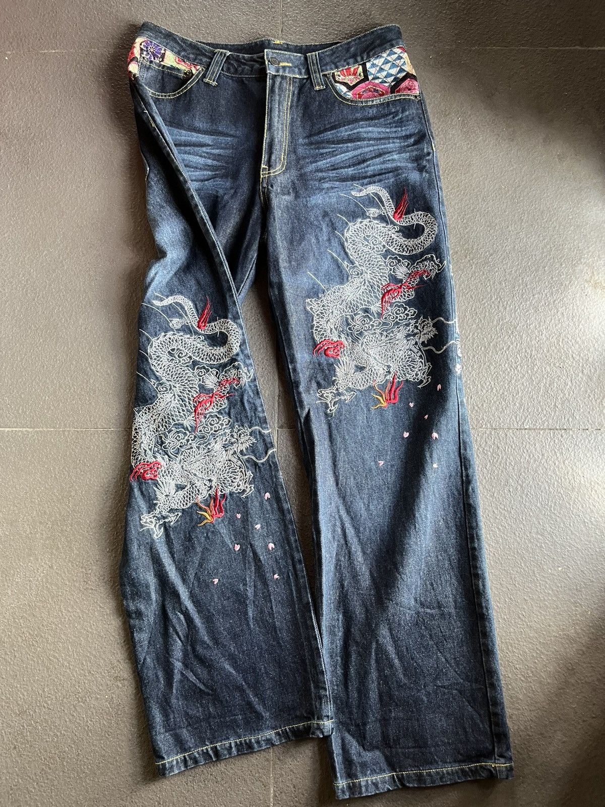 Karakuri Tamashii Vomaine Dragon Embroidery Wide Leg Denim Karakuri Tamashii Size US 32 / EU 48 - 1 Thumbnail