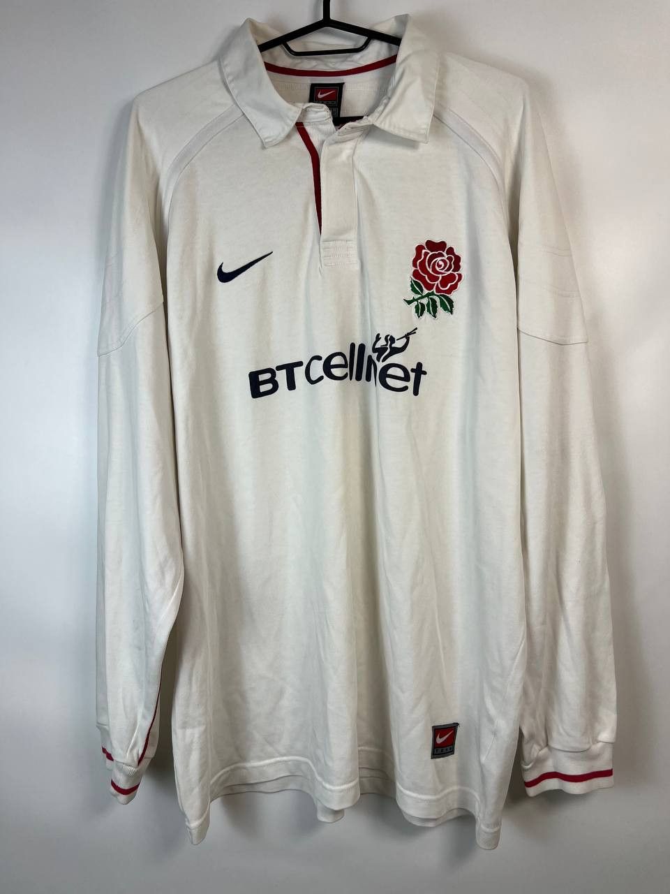 Nike ENGLAND RUGBY 2000s HOME SHIRT NIKE LONG SLEEVE Sz XL Size US XL / EU 56 / 4 - 1 Thumbnail