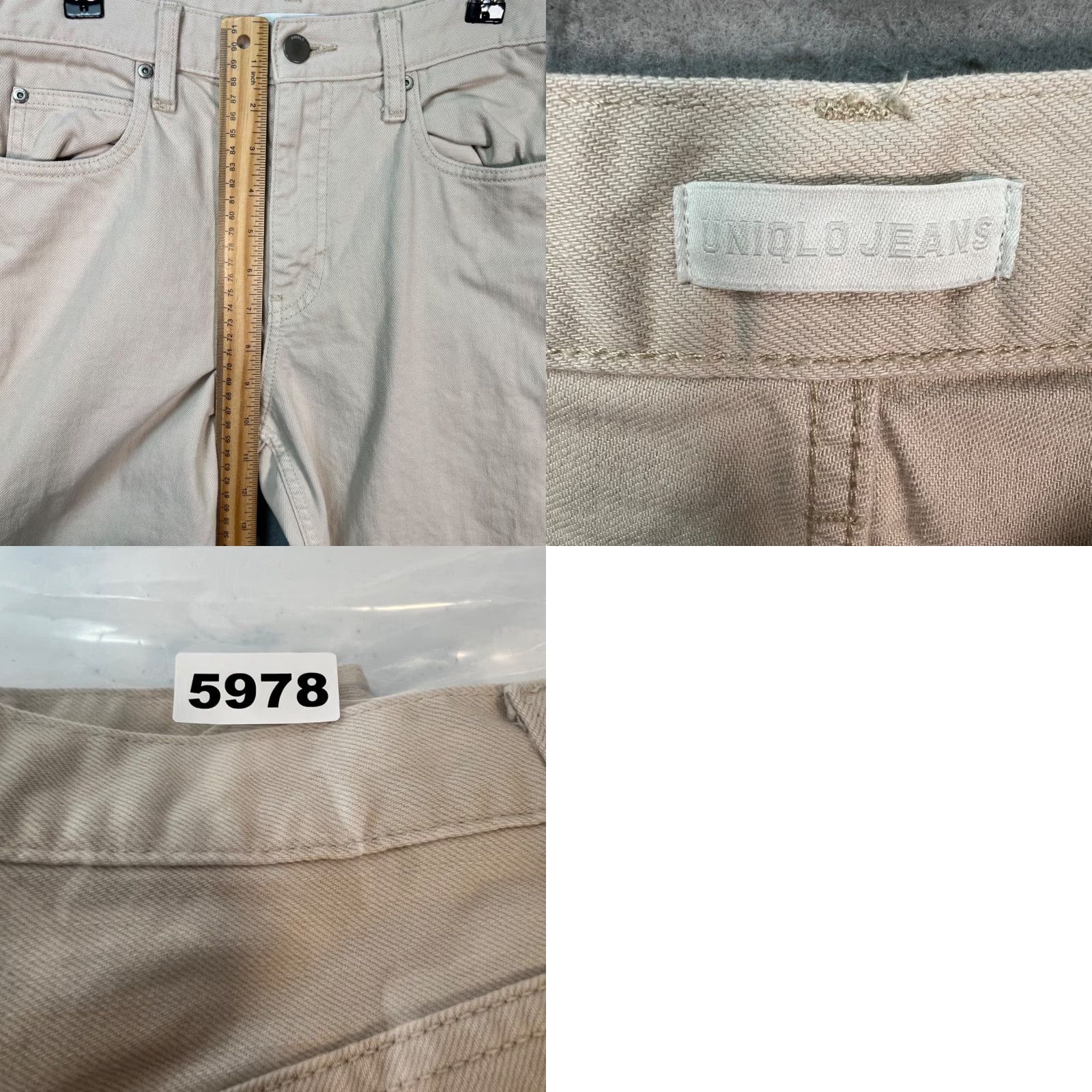 Uniqlo Uniqlo Beige High-Waist Straight-Leg Cotton Pants Womens Size 23 Size 40" / US 18 - 8 Thumbnail