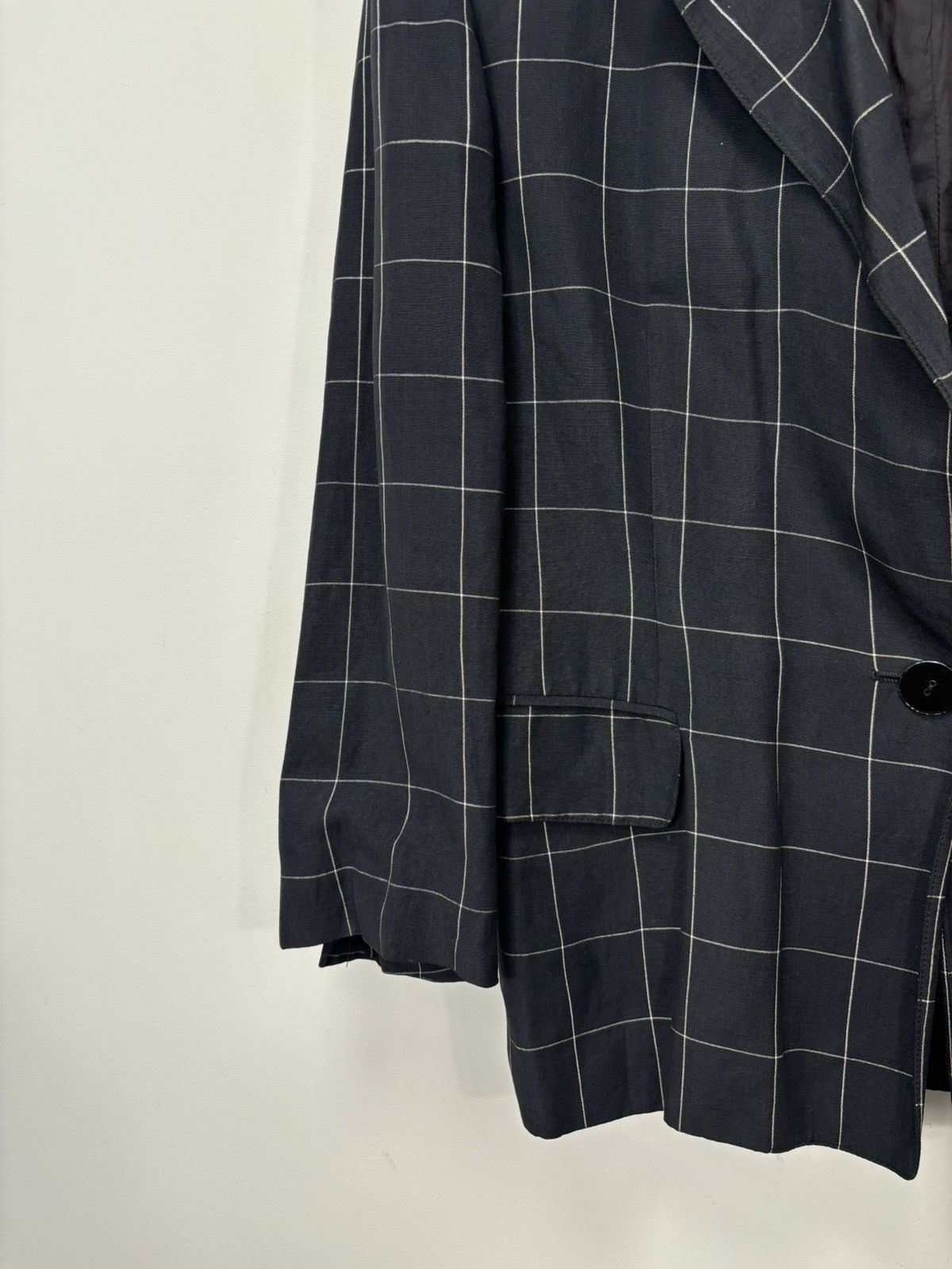 Iceberg Vintage Iceberg Women’s Checkered Luxury Linen Blazer Jacket Size L / US 10 / IT 46 - 6 Thumbnail