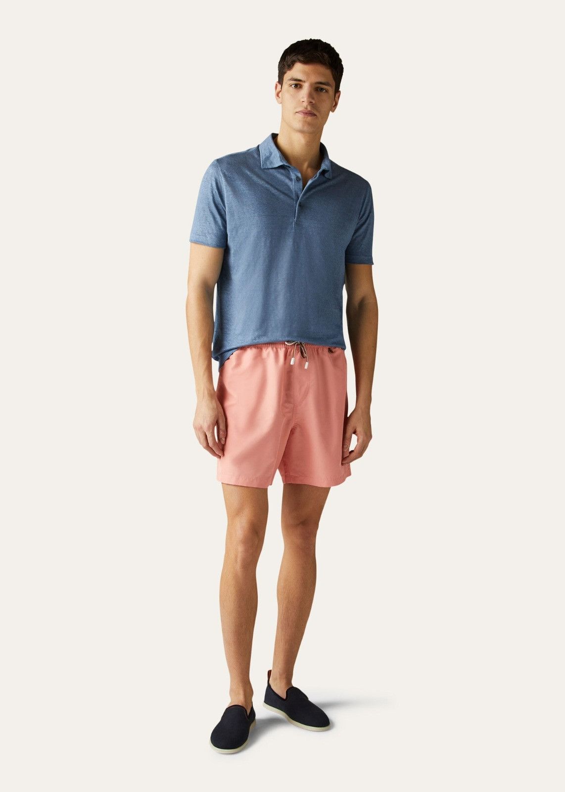 Loro Piana o1srvl11e1224 Linen Jersey Polo Shirt in Blue Size US XL / EU 56 / 4 - 2 Thumbnail