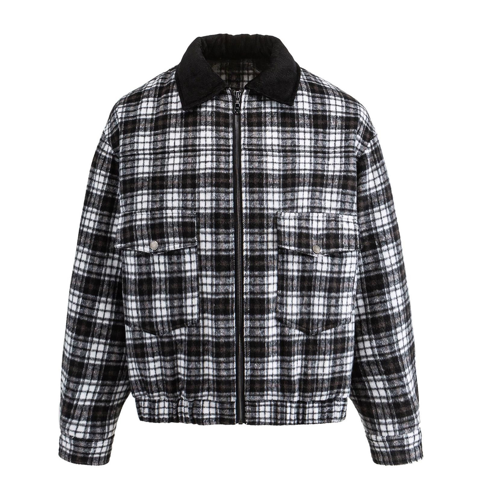 Other Black-White Plaid Padded Jacket | Lapel Collar Heavy Warm Size US M / EU 48-50 / 2 - 1 Thumbnail