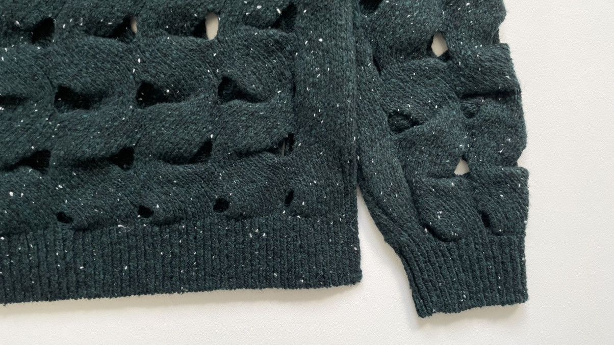 Issey Miyake Forest Green Cut Out Wool ‘Nest Knit’ Size US M / EU 48-50 / 2 - 20 Thumbnail