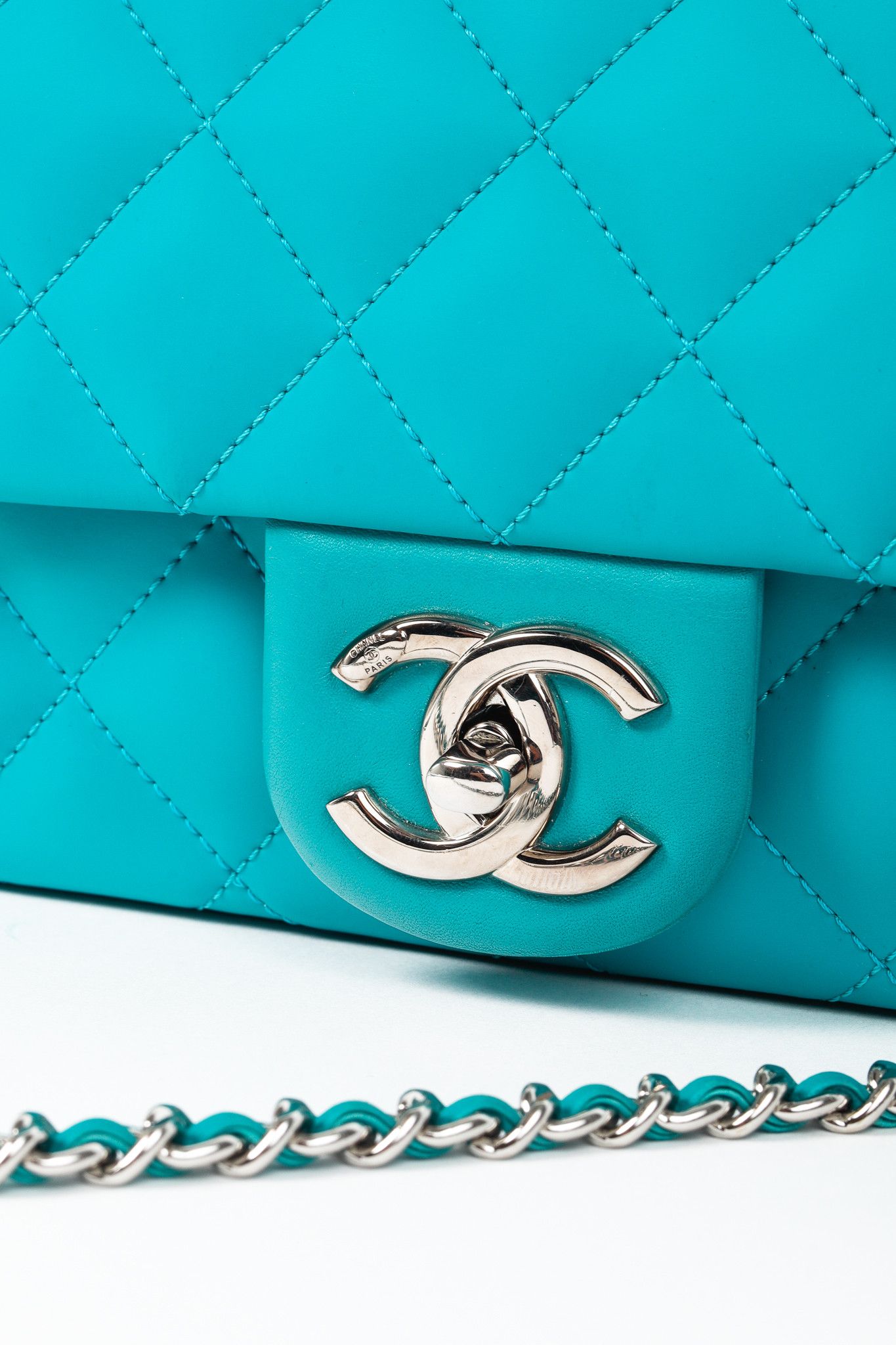Chanel Chanel Teal Paris-Seoul Medium Lambskin Coco Rain Flap Bag Size ONE SIZE - 12 Thumbnail