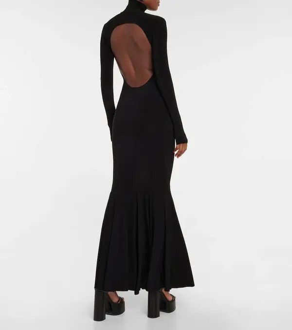Saint Laurent Paris o1bcso1str1125 Long Turtleneck Dress in Black Size XS / US 0-2 / IT 36-38 - 3 Thumbnail