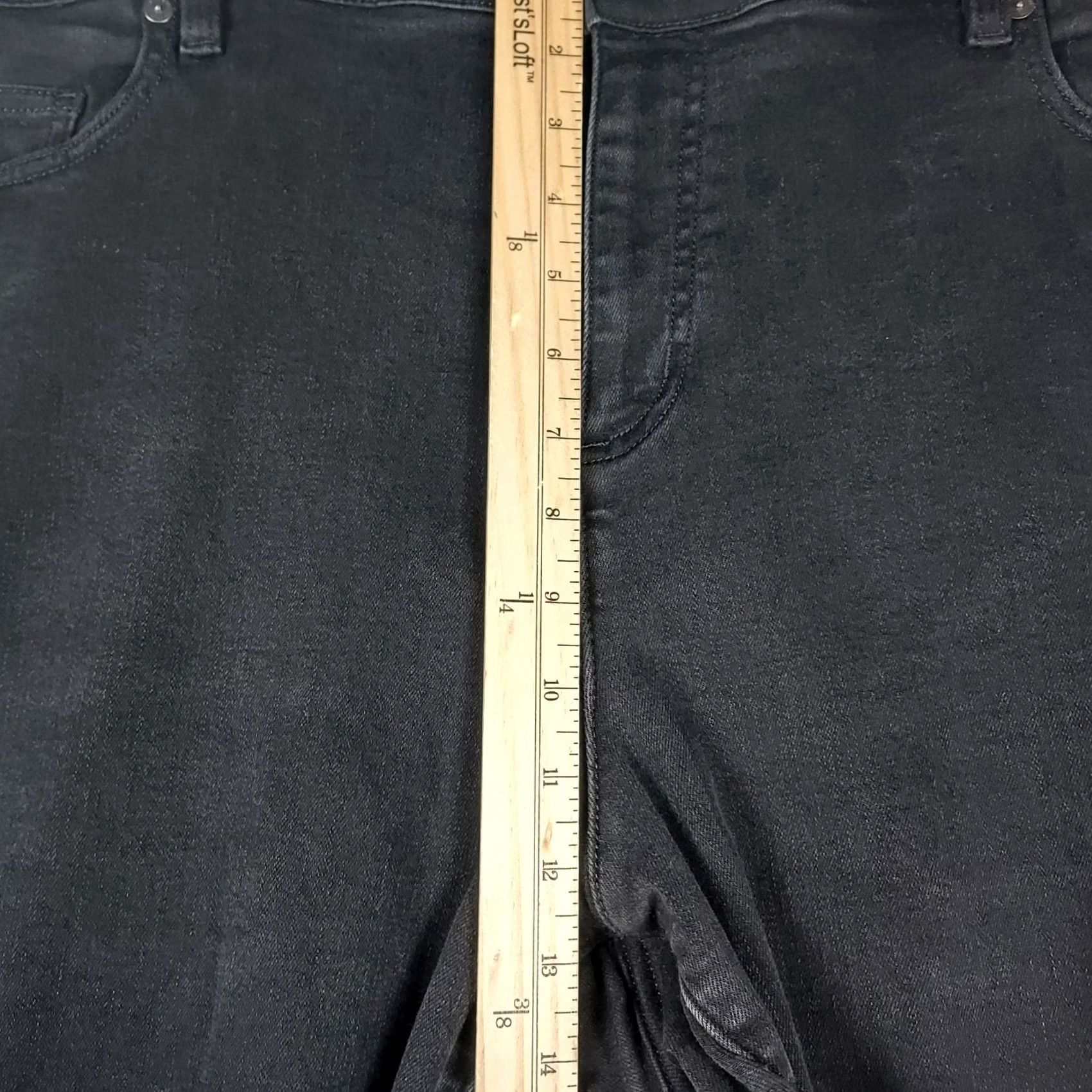 Lands' End Lands' End Womens Jeans 22W Lined Regular Straight Dark Wash Flannel Denim 5-Pocket High Rise Zip S Size 40" / US 18 - 7 Thumbnail