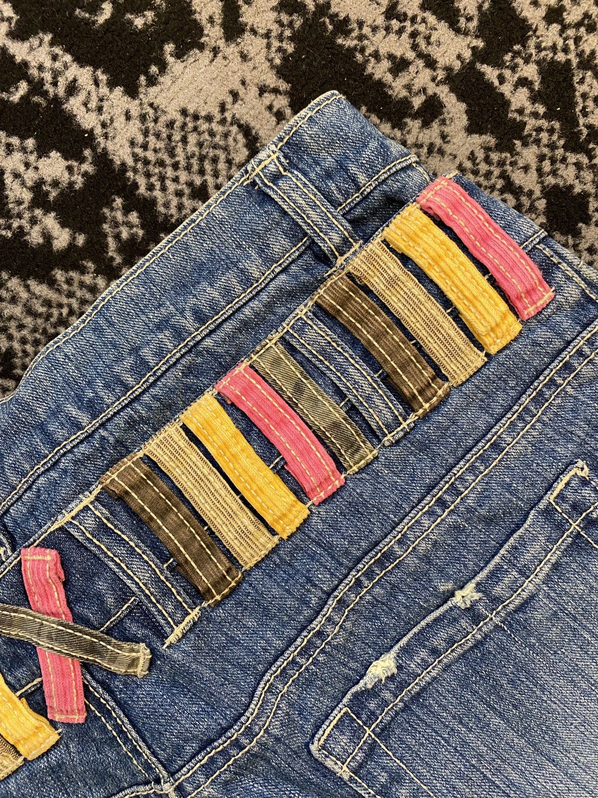 Japanese Brand Sky Bomber Japanese Archive Nylaus Double Waist Denim Size US 30 / EU 46 - 10 Thumbnail