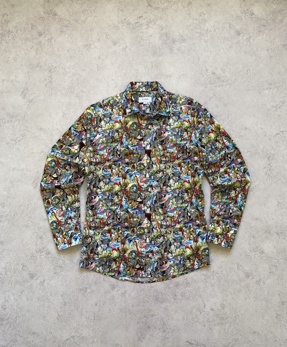 Eton Eton Mens Multicolor Animal Print Button Shirt Size M Size US M / EU 48-50 / 2 - 1 Thumbnail