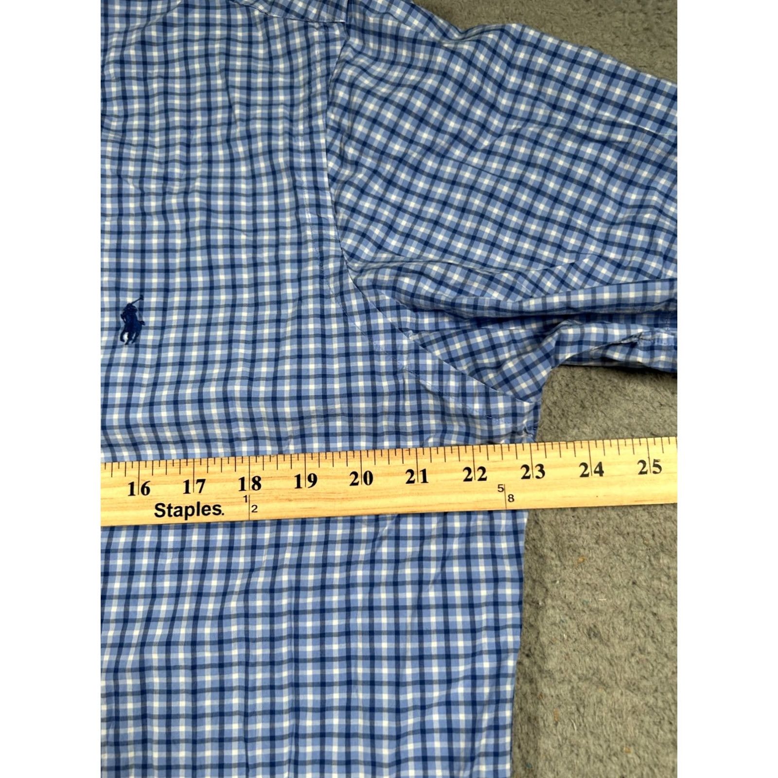 Ralph Lauren Ralph Lauren Shirt Mens Large Blue Check Pony Logo Split Pleated Button Down Size US L / EU 52-54 / 3 - 6 Thumbnail