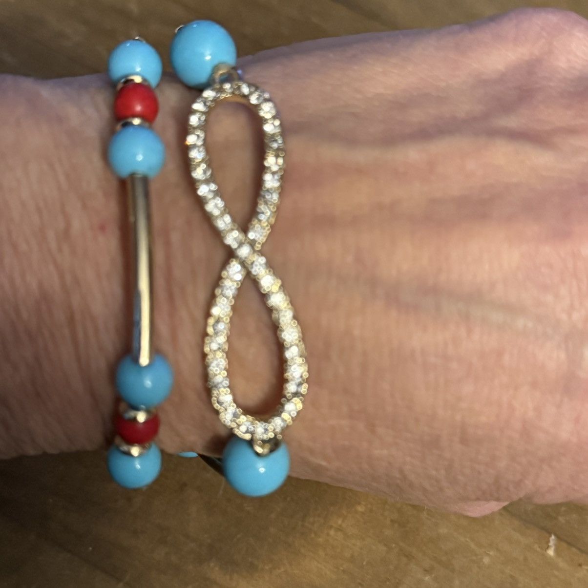 Other Turquoise and red bead pave infinity stretch bracelets Size ONE SIZE - 2 Thumbnail