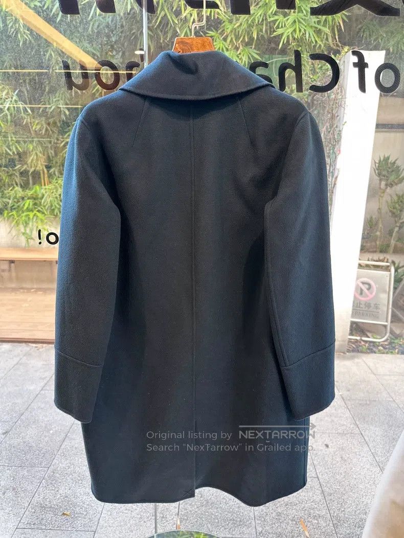 Max Mara Max Mara Navy Blue Sheep Wool Coat Size 4XL / US 24-26 - 2 Thumbnail