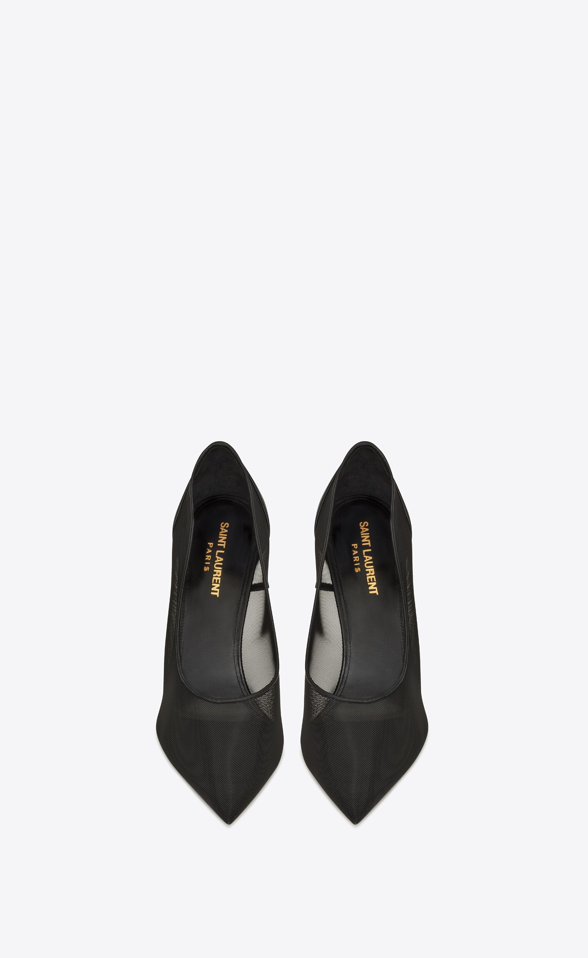 Saint Laurent Paris o1s1wg111224 Anja Pumps in Tulle and Smooth Leather in Black Size US 9 / IT 39 - 2 Thumbnail