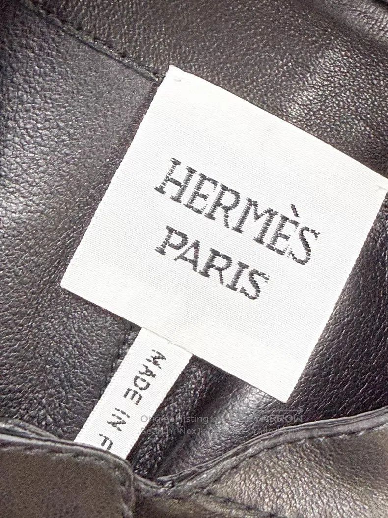 Hermes Hermes Black Leather Sheath Dress + Cashmere Cloak Size XS / US 0-2 / IT 36-38 - 4 Thumbnail