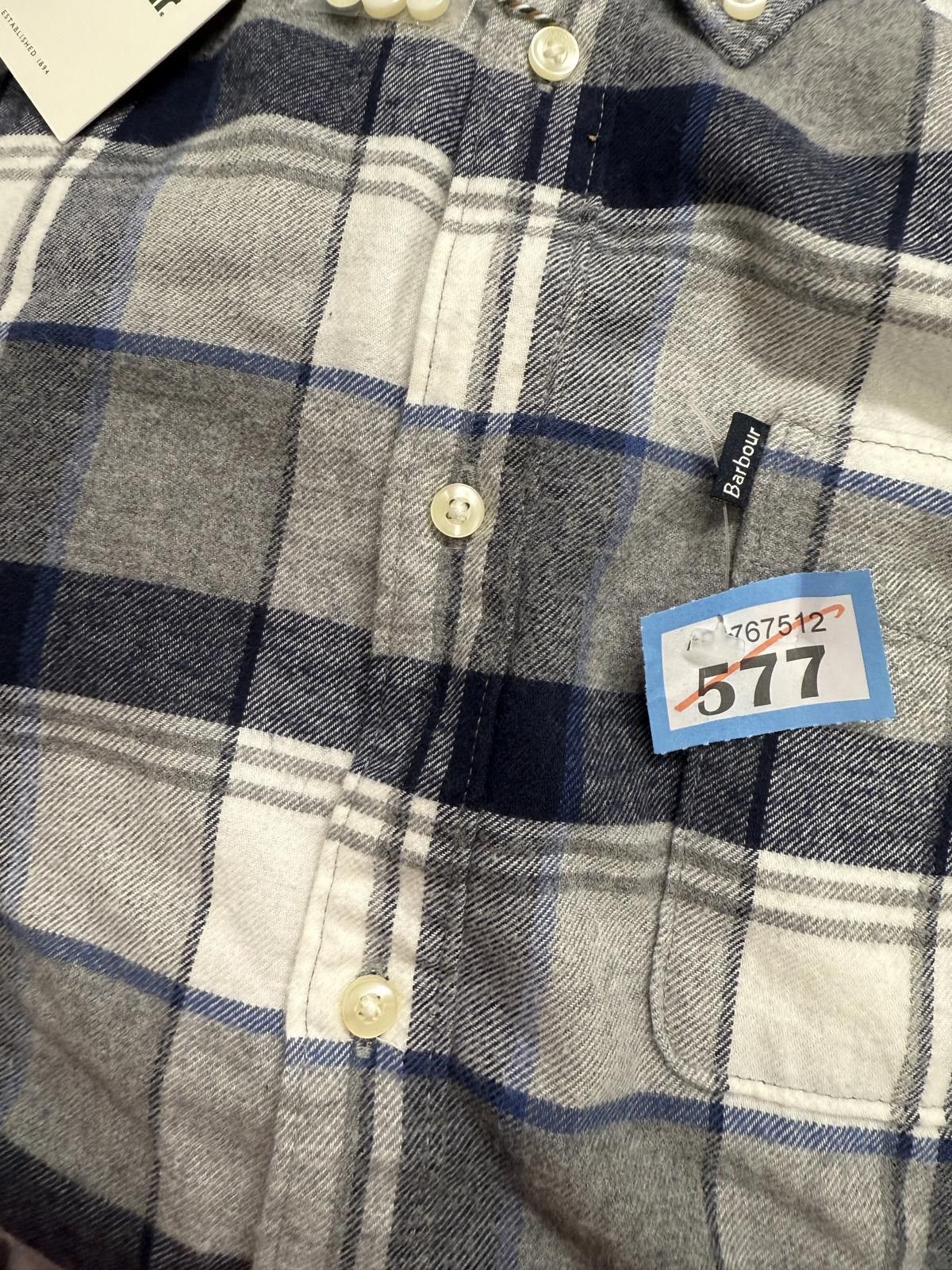 Barbour Barbour Men's Blue and Grey Check Button-Up Shirt Size US M / EU 48-50 / 2 - 3 Thumbnail