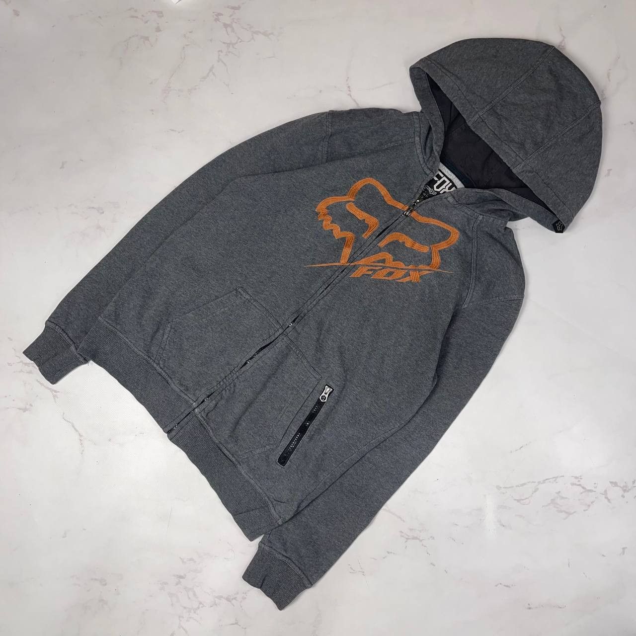 Fox Racing Fox Racind Vintage Y2K Zip Hoodie Streetwear Size S Gray Size US S / EU 44-46 / 1 - 1 Thumbnail