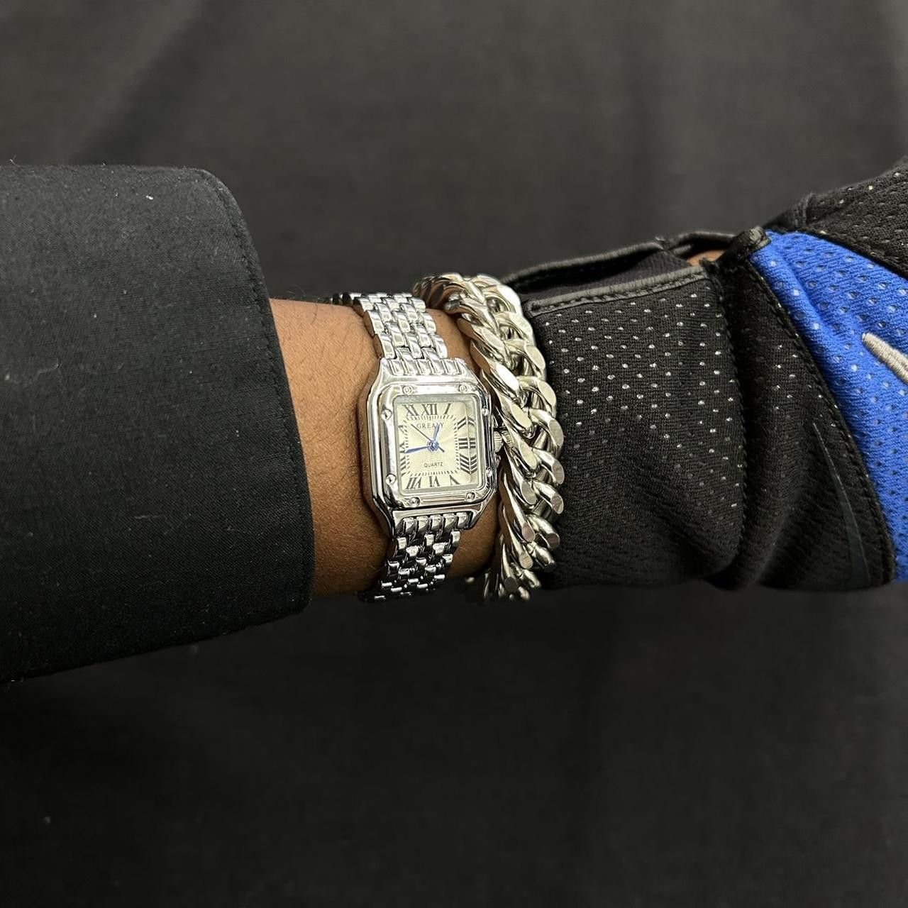 Vintage Vintage 2000s Style Silver Rectangular Luxury Quartz Watch Size ONE SIZE - 6 Thumbnail