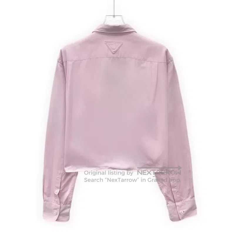 Prada Prada 24 styles of pink lapel twisted long-sleeved shirts Size XS / US 0-2 / IT 36-38 - 2 Thumbnail