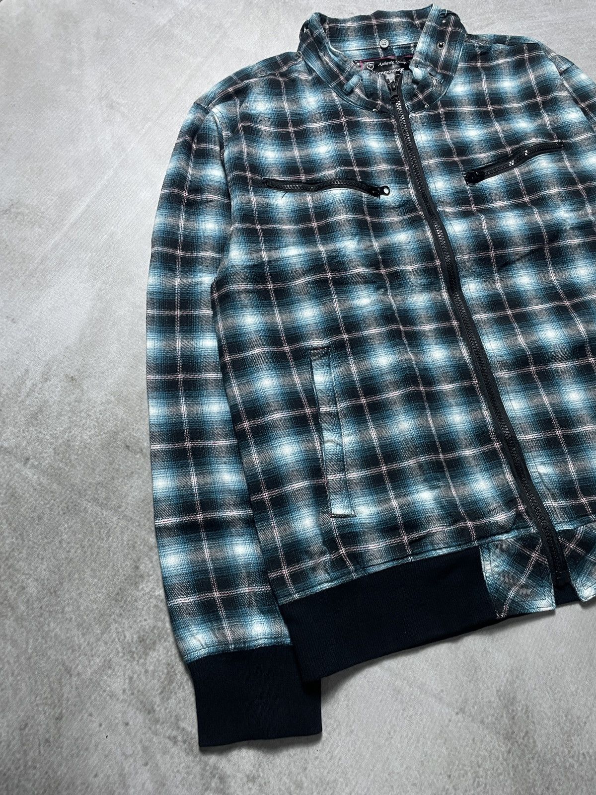 If Six Was Nine 2000’s Commontage Standart - Plaid Bikers Style Jacket Size US L / EU 52-54 / 3 - 3 Thumbnail