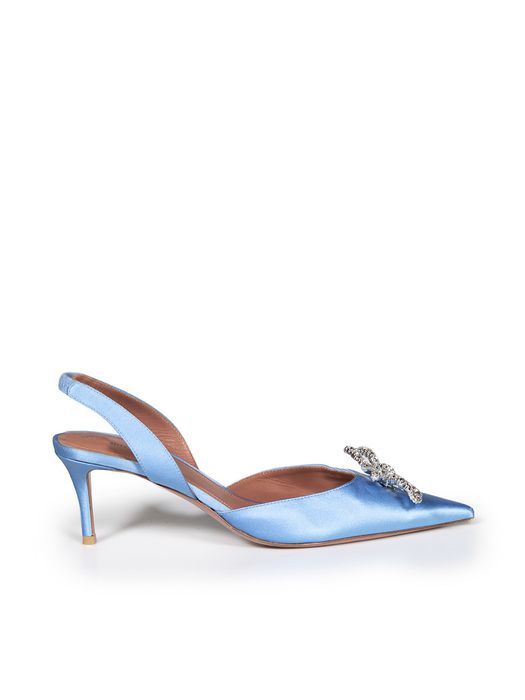 amina muaddi blue heels