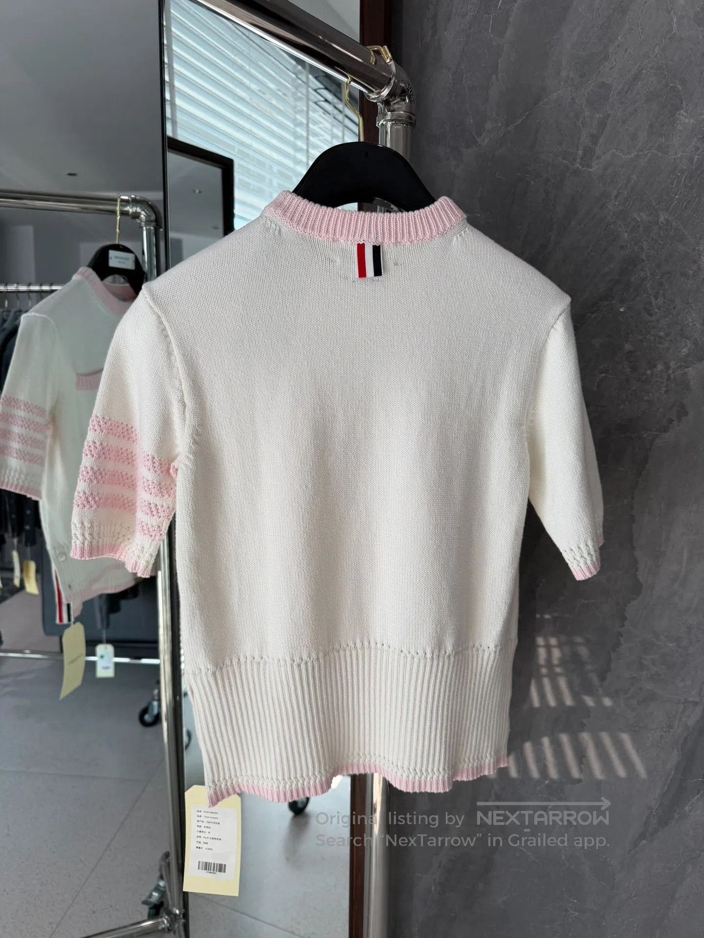 Thom Browne thom browne white knitted short sleeve top. Size US S / EU 44-46 / 1 - 2 Thumbnail