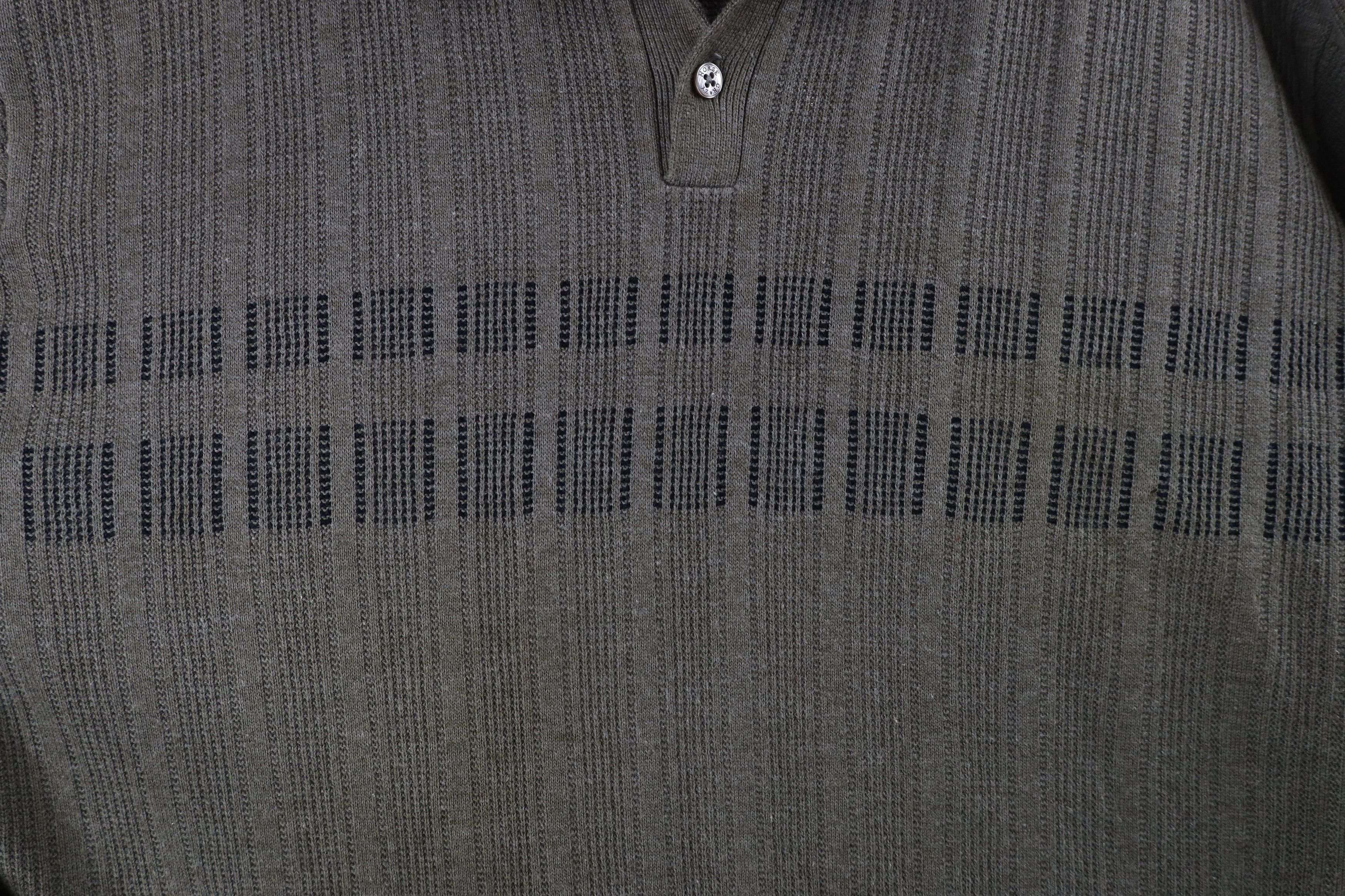 Vintage Vintage 90s Streetwear Ribbed Knit Long Sleeve Rugby Polo Size US L / EU 52-54 / 3 - 5 Thumbnail