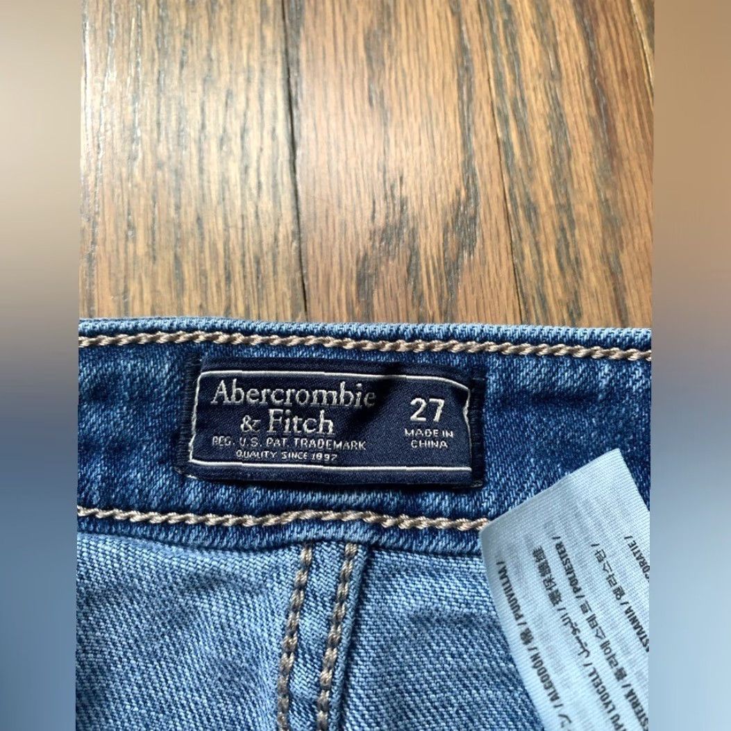 Abercrombie & Fitch VINTAGE Abercrombie & Fitch Denim Skirt 27 Women Midi Mini Blue Size 27 Skirt Regular Size 27" / US 4 / IT 40 - 4 Thumbnail