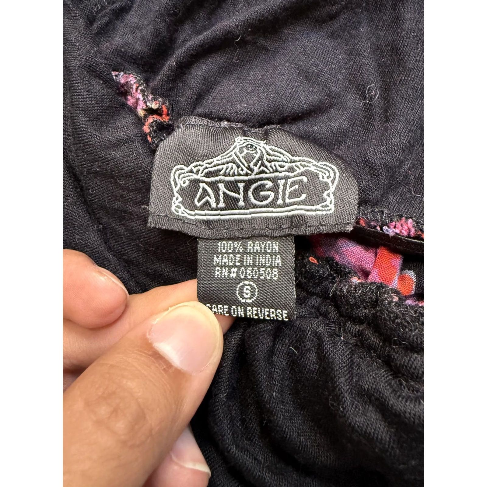 Vintage VINTAGE Angie Skirt Womens Small Black Boho Paisley Floral Print Smocked Waist Rayon Size 28" / US 6 / IT 42 - 5 Thumbnail