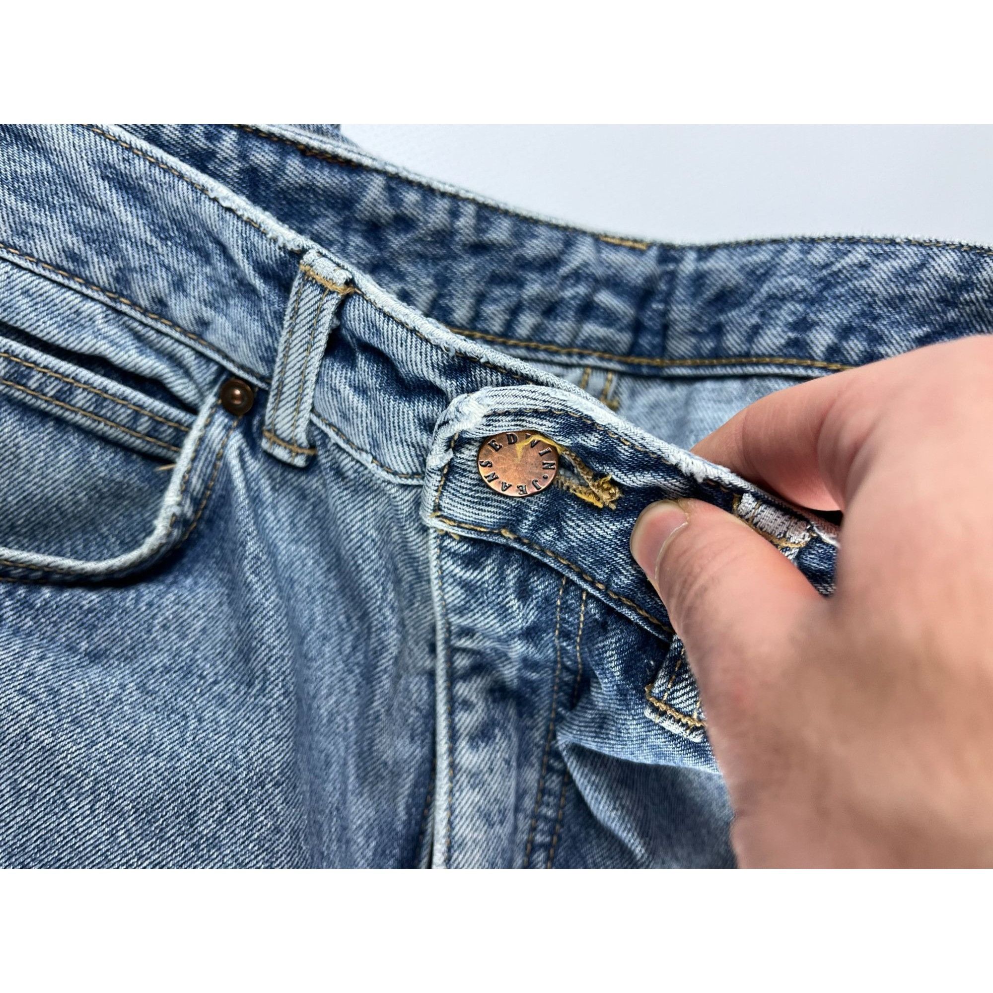 Edwin × Japanese Brand × Vintage Edwin Mens Vintage Light Wash Denim Jeans L Made In Japan Size US 28 / EU 44 - 3 Thumbnail