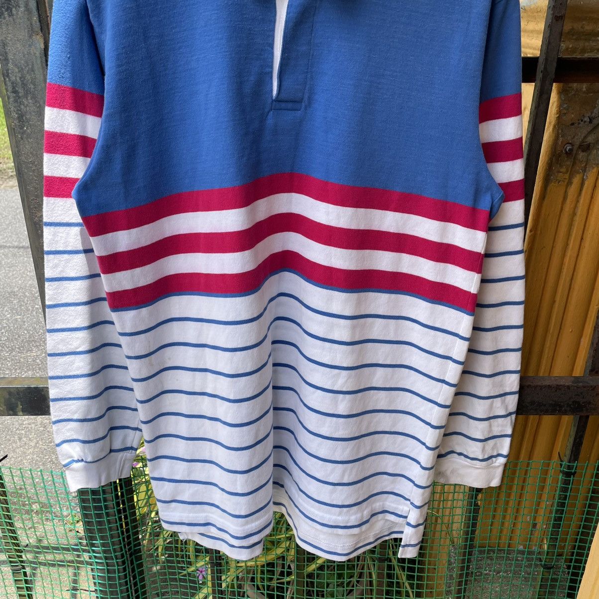 Vintage 🔥Vintage 90s Sea Palms By Hartwell Stripes Polo Rugby Shirts Size US L / EU 52-54 / 3 - 5 Thumbnail