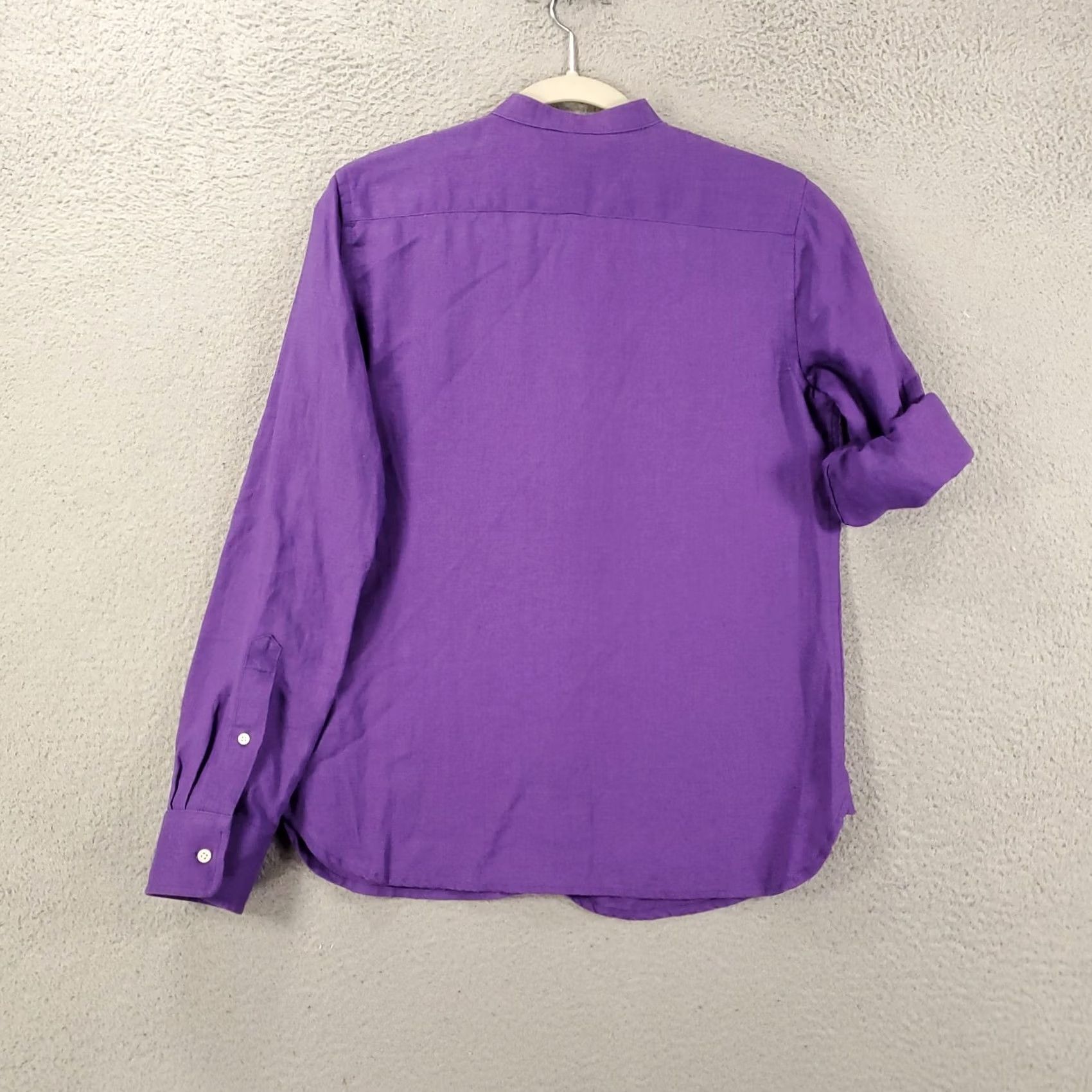 Ralph Lauren Ralph Lauren Linen Top Womens Small Purple Band Collar Button Up 100% Linen Shirt Ladies Slim? Size S / US 4 / IT 40 - 7 Thumbnail