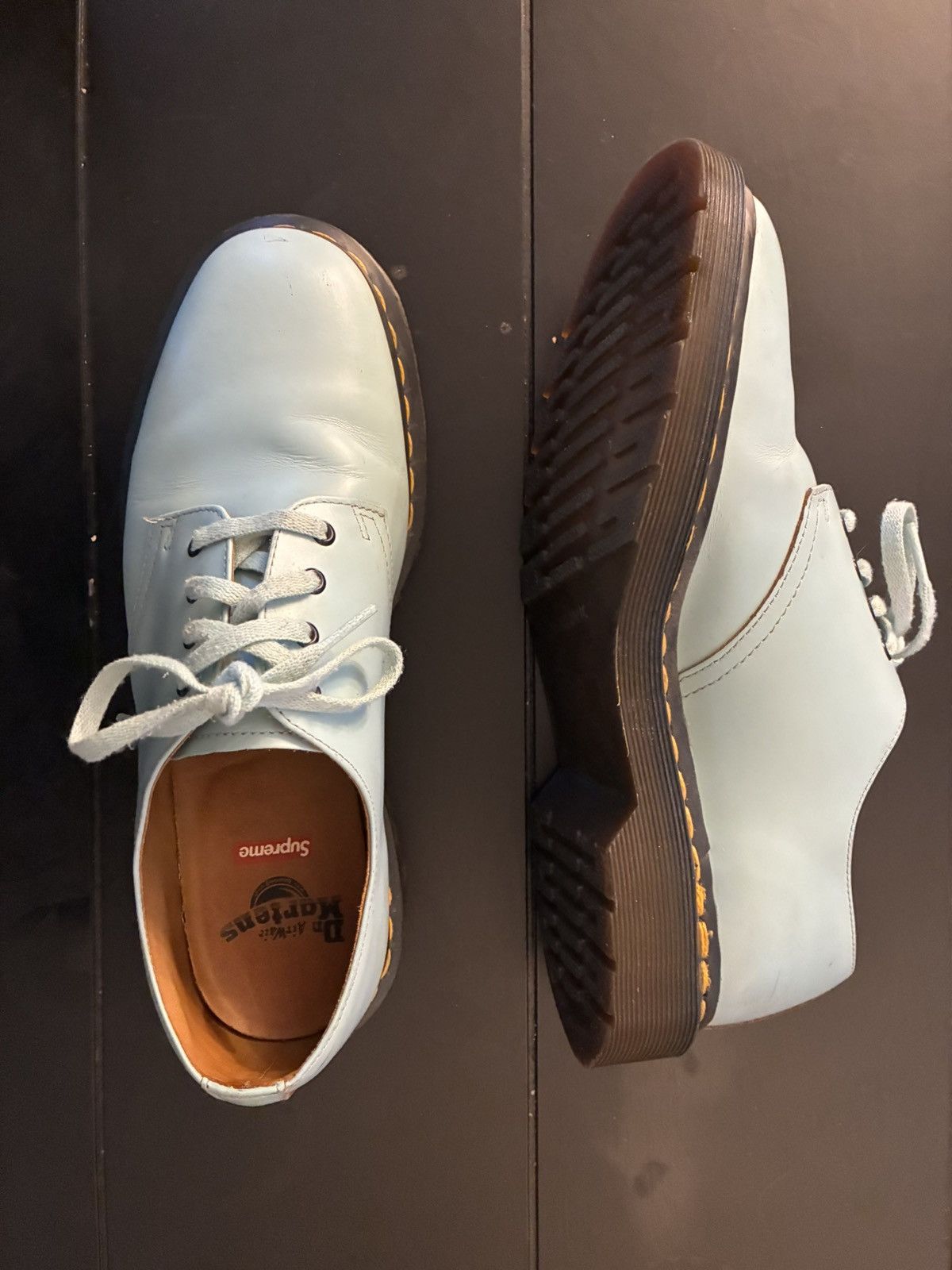 Dr. Martens × Supreme Doc Marten x Supreme Smith Powder Blue 1461 derby low boot Size US 9 / EU 42 - 3 Thumbnail