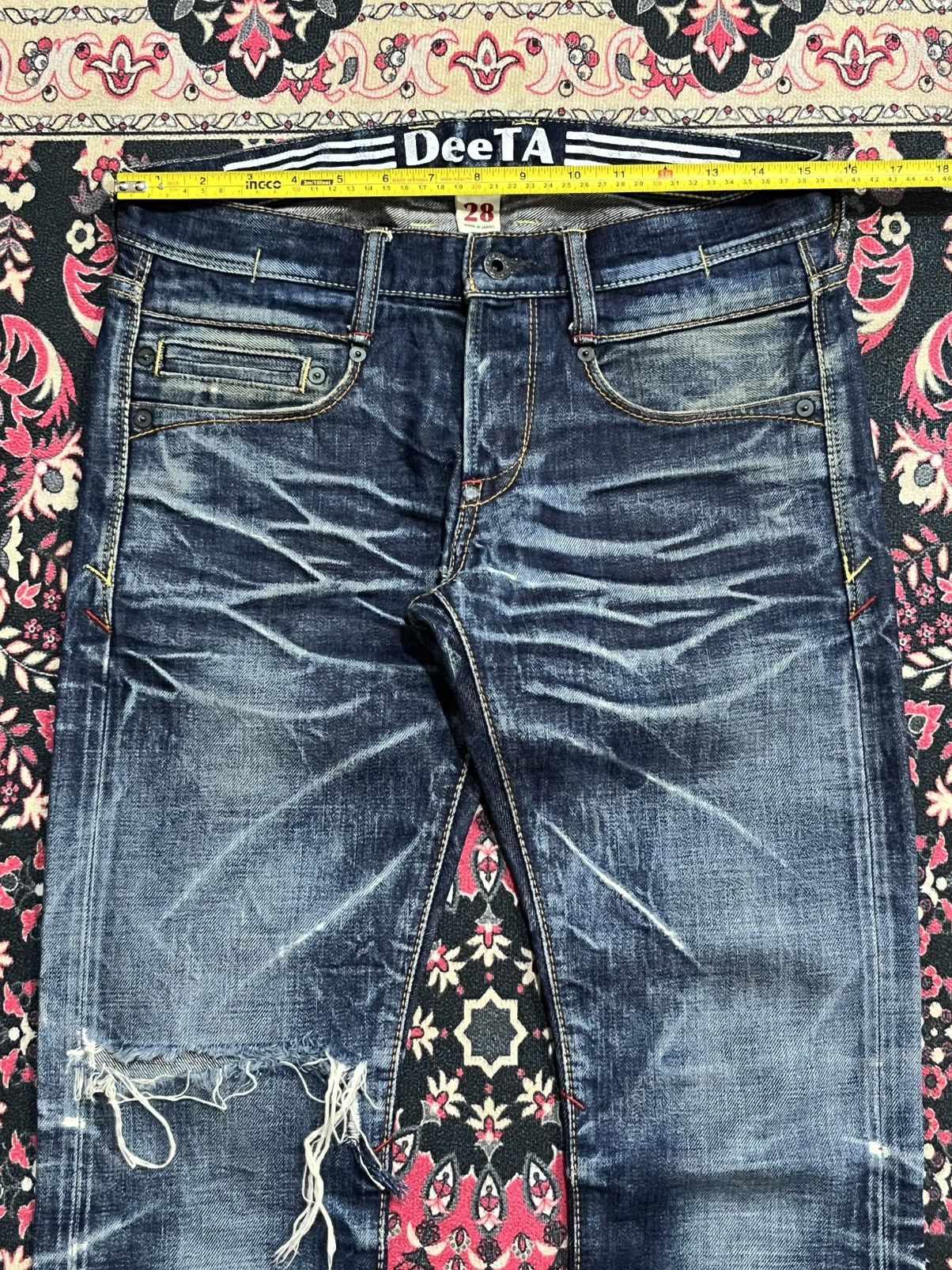 Undercover Japan DeeTA Heavy Faded Distress Slim Straight Selvedge Jean Size US 28 / EU 44 - 14 Thumbnail