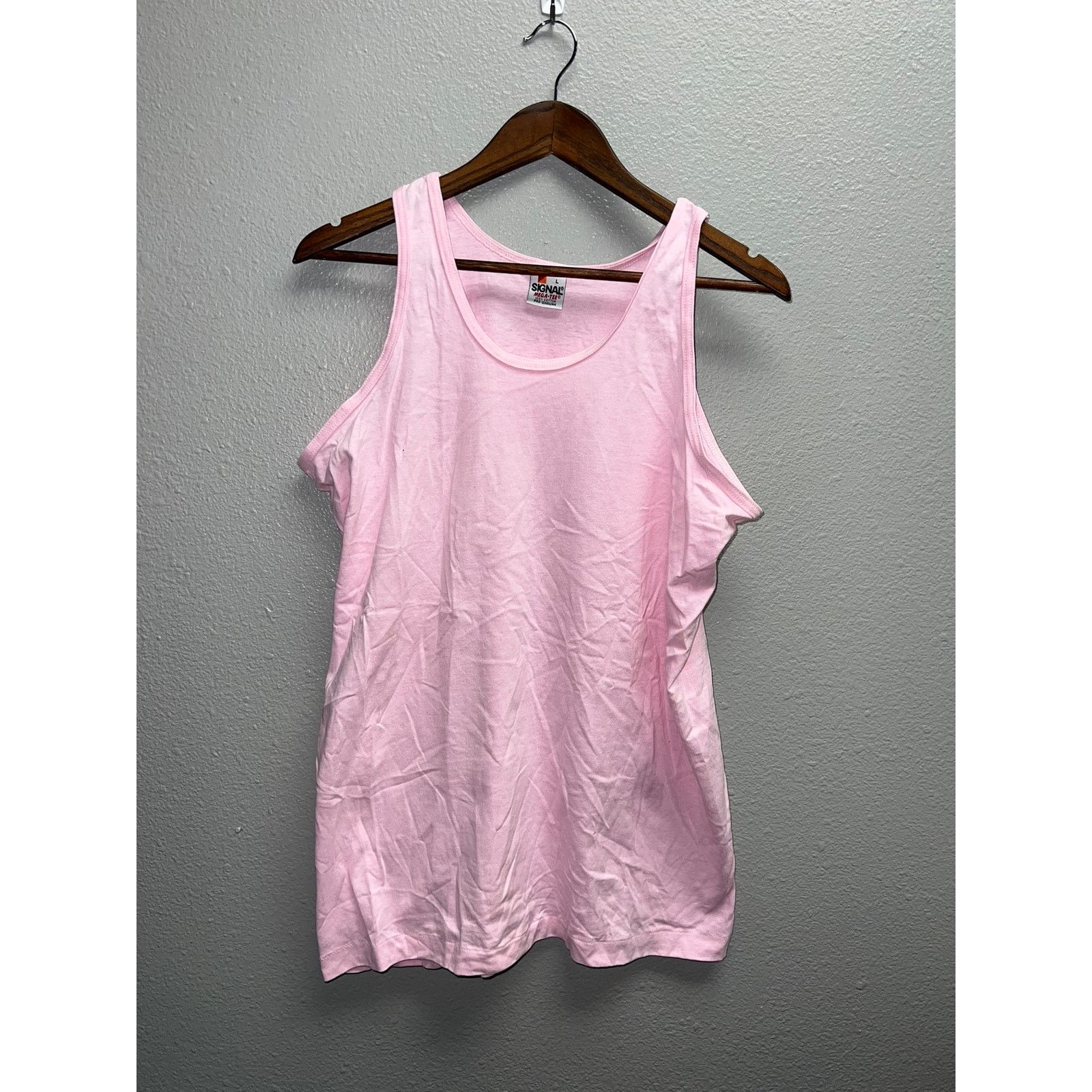 Signal Sport 80s Vintage Signal Mega-Tee Pink Blank Tank Shirt Top VTG L Size US L / EU 52-54 / 3 - 1 Thumbnail