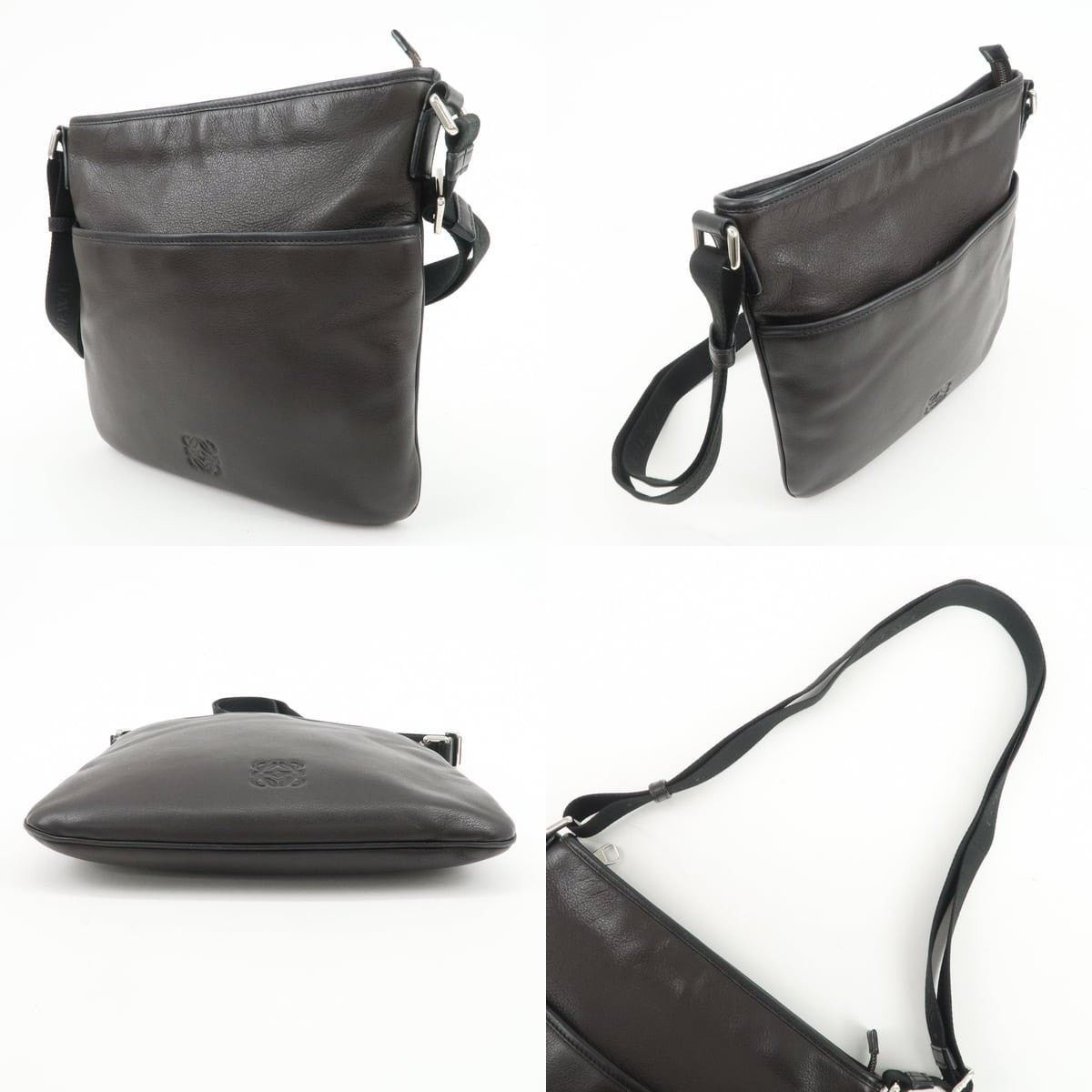 Loewe Loewe Anagram Logo Leather Crossbody Bag Dark Brown Size ONE SIZE - 3 Thumbnail