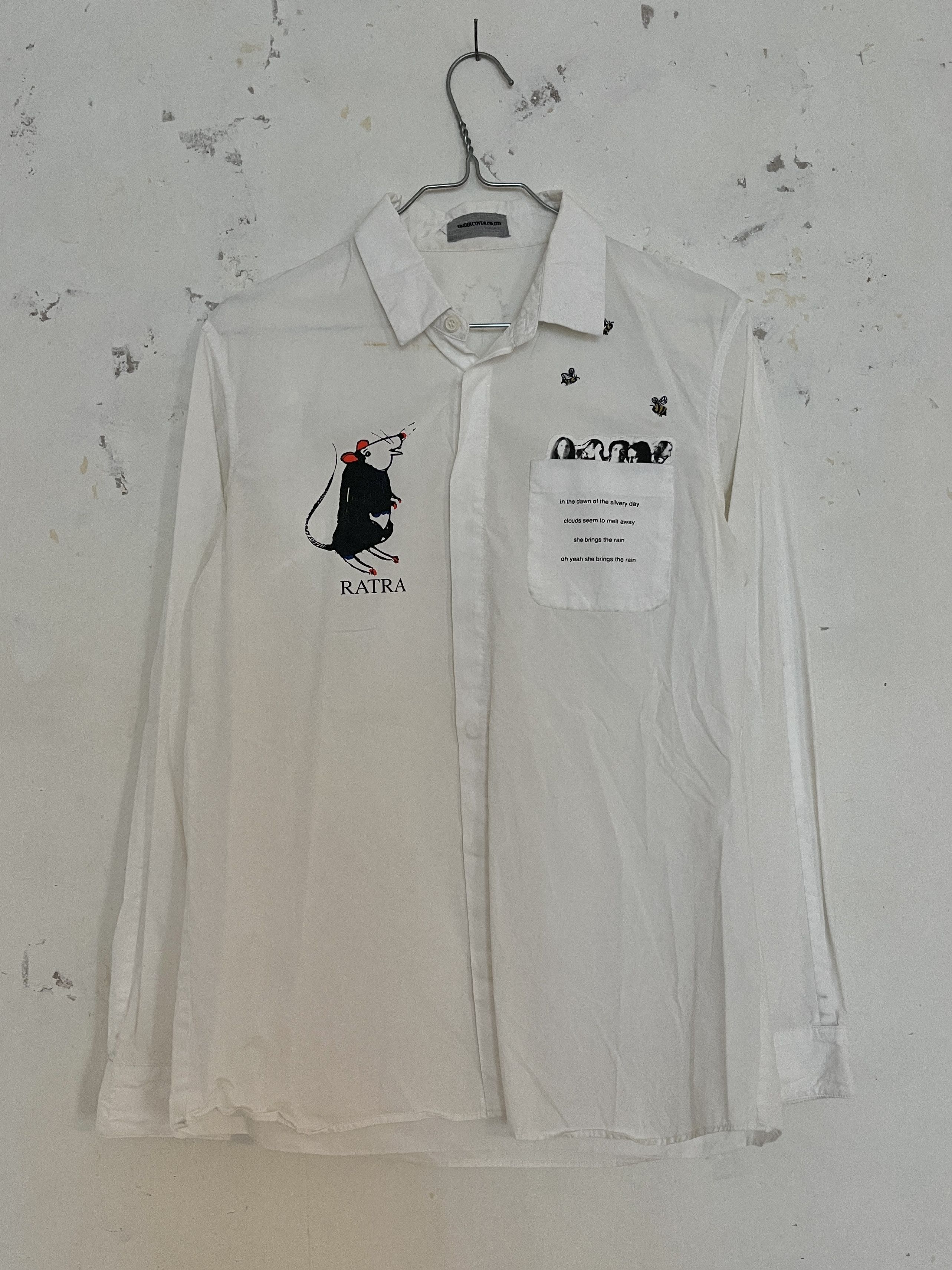 image of Undercover Ss12 Ratra Embroidered & Patched in White, Men's (Size Small)