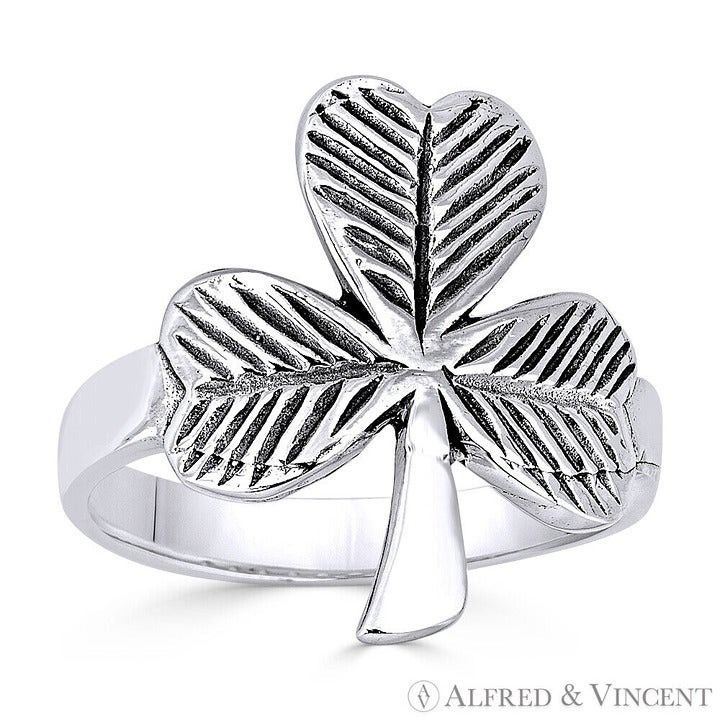 Other Irish Shamrock 3-Leaf Clover Ring in .925 Sterling Silver Size ONE SIZE - 1 Preview
