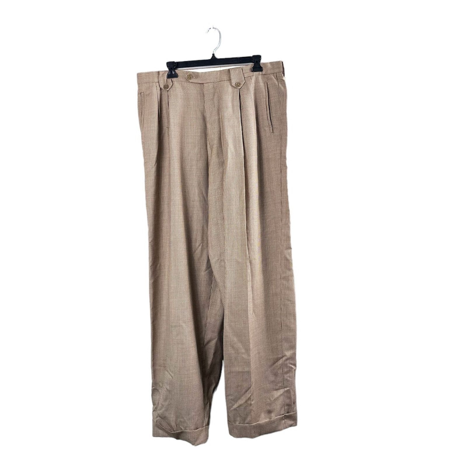 Vintage Vintage Men's Wool Leonardo Valenti Houndstooth Slacks 34 Size US 34 / EU 50 - 1 Thumbnail