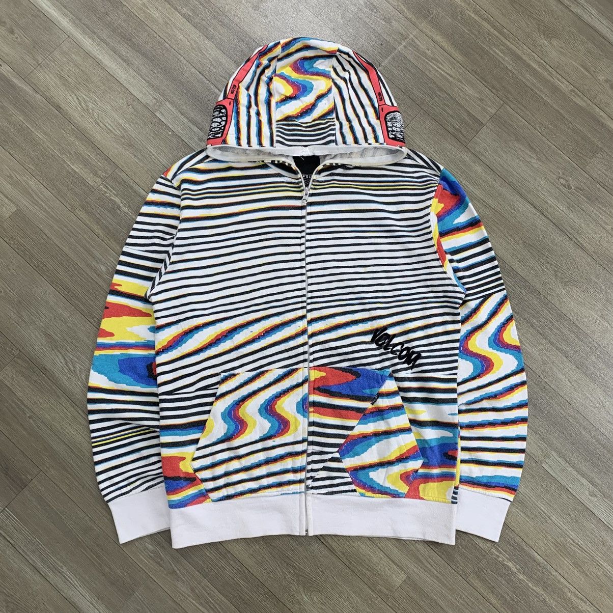 Volcom 2000’s Volcom Genuine Rainbow Stripe Monster Fullzip Hoodie Size US M / EU 48-50 / 2 - 5 Thumbnail
