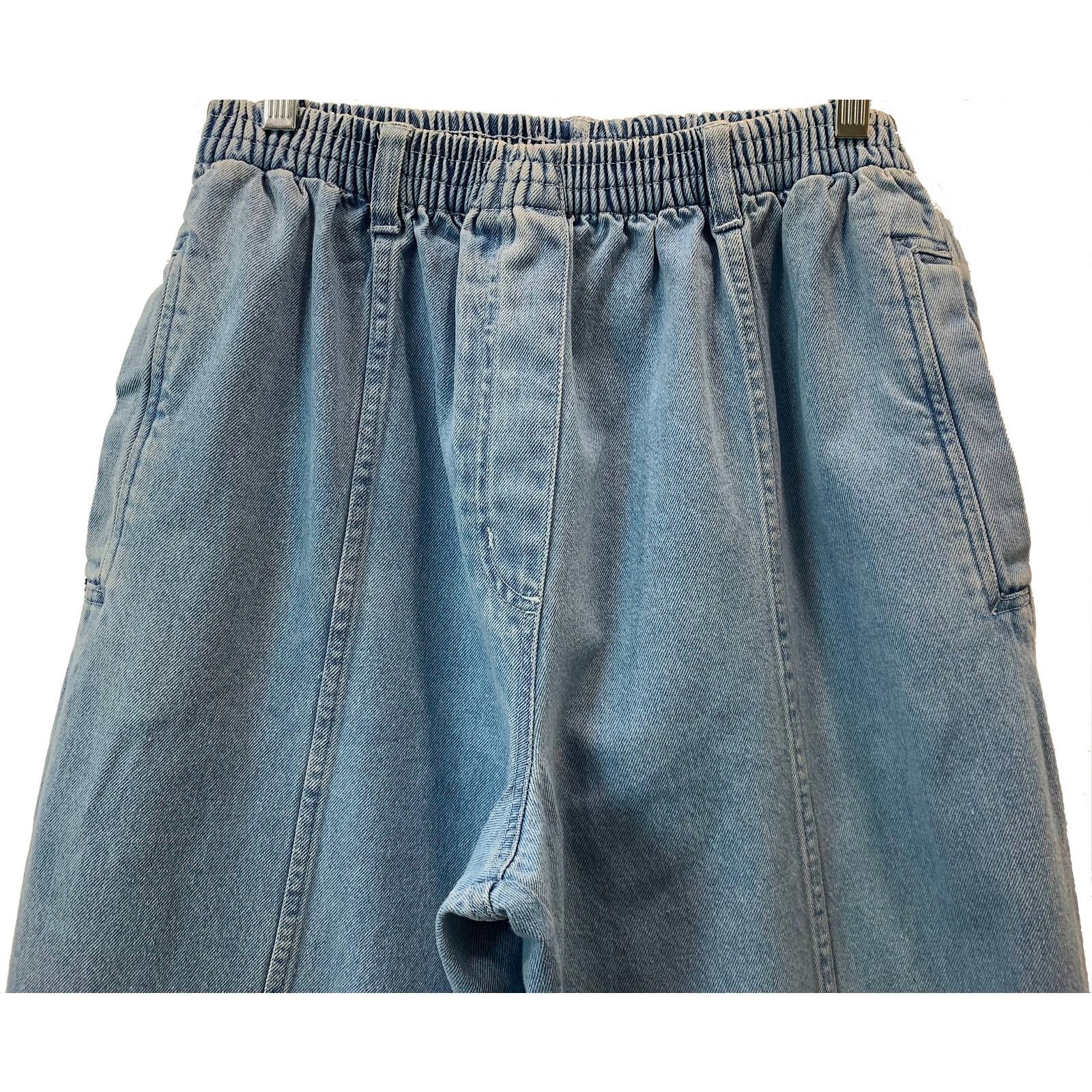 Vintage 80s Pull On High Waisted Mom Jeans | Tapered Front Seam S- L Size 30" / US 8 / IT 44 - 8 Thumbnail