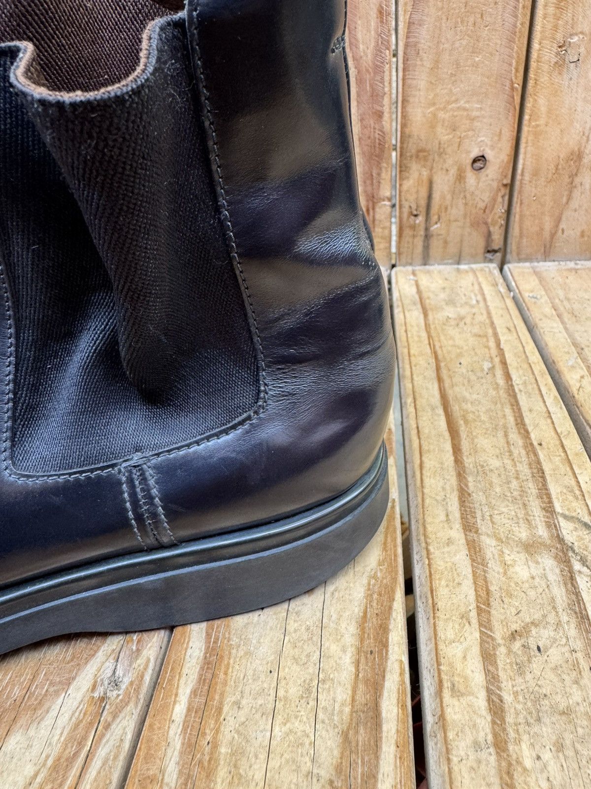 Prada Prada Men’s shinny patent black leather boots Sz USA 9 UK 8 Size US 9 / EU 42 - 12 Thumbnail