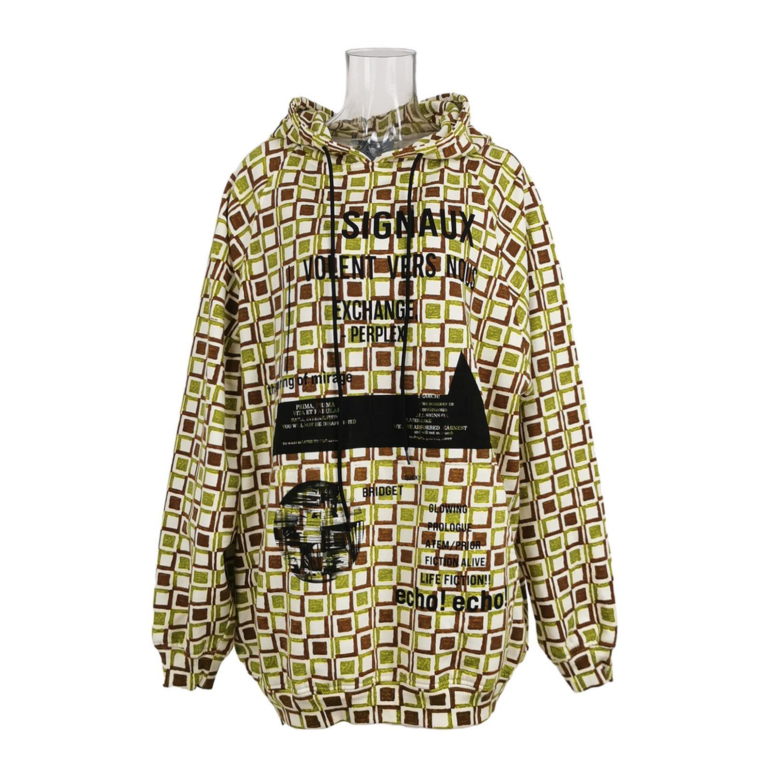 Prada Prada Colorful Check Pattern Hoodie . Size L / US 10 / IT 46 - 1 Thumbnail