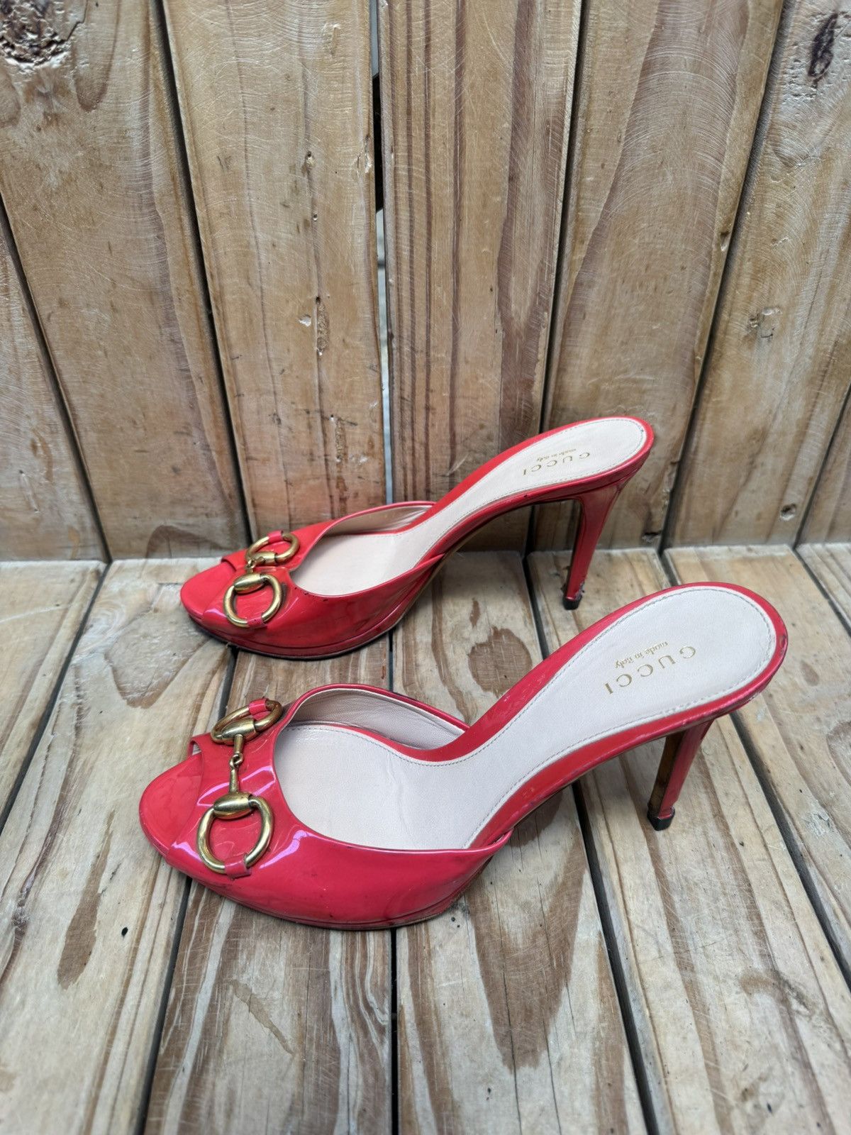 Gucci Gucci Red women’s slip on patent leather heels EUR 37.5 Size US 7.5 / IT 37.5 - 18 Thumbnail