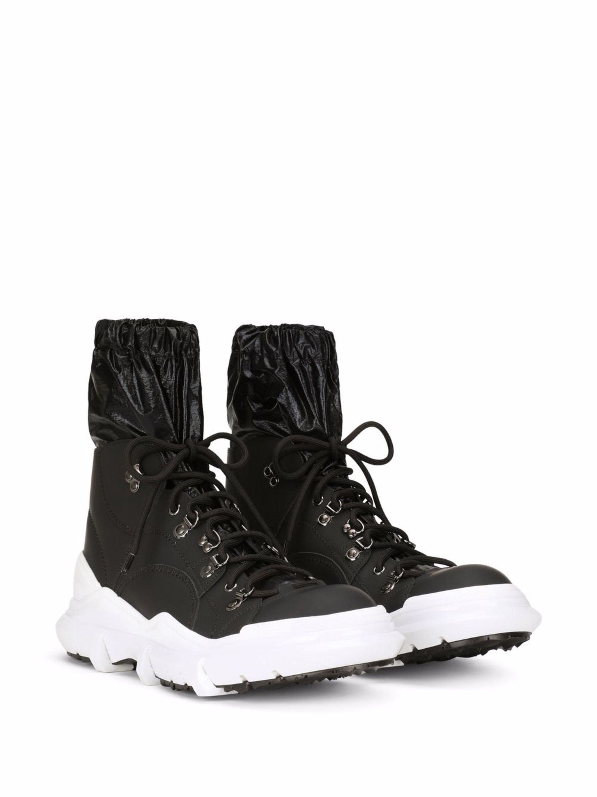 Dolce & Gabbana o1y0125 Leather Hi-Top Sneakers in Black Size US 9.5 / EU 42-43 - 2 Thumbnail