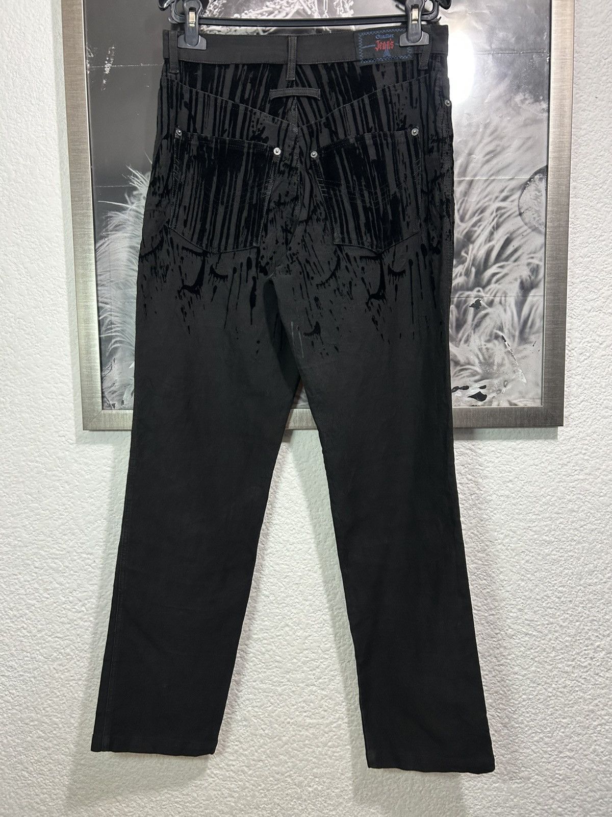 Jean Paul Gaultier 1998 Jean Paul Gaultier Velour Blood Vampire Jeans Size US 32 / EU 48 - 2 Thumbnail