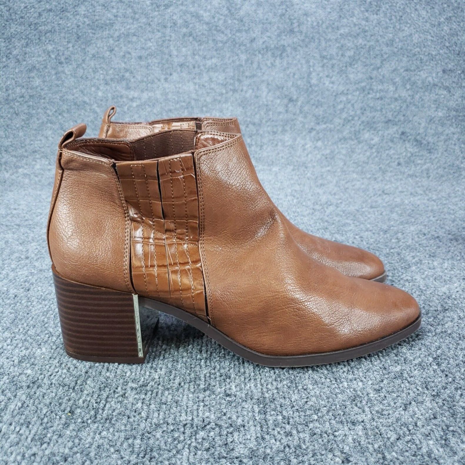 Nine West Ankle Boots Women's 11M Brown Block Heel Shoes Booties