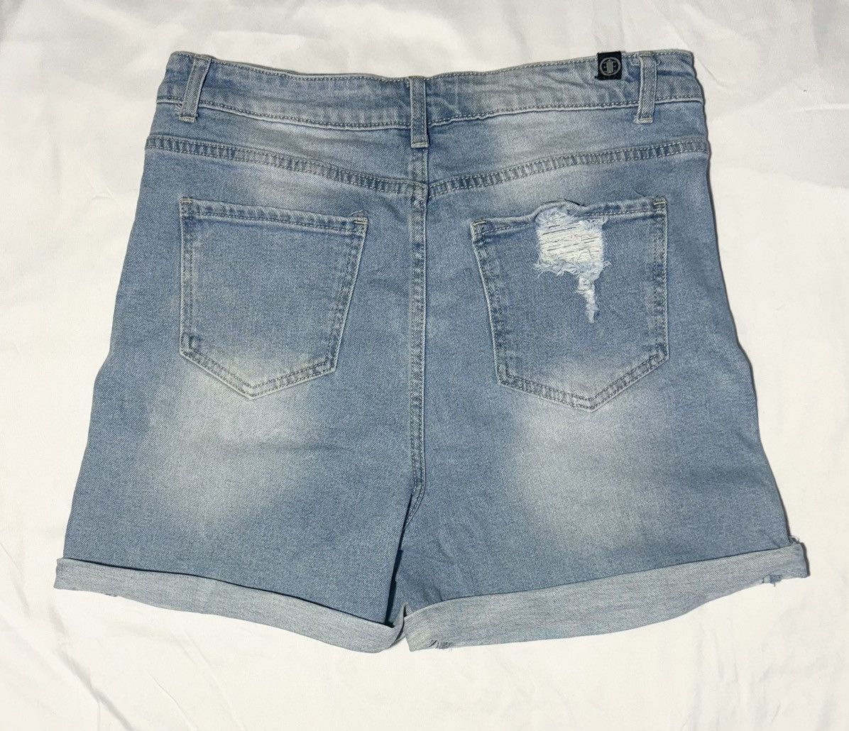 Other Elite Jeans High Rise Distressed Denim Shorts Size 13/31 Size 31" - 2 Thumbnail
