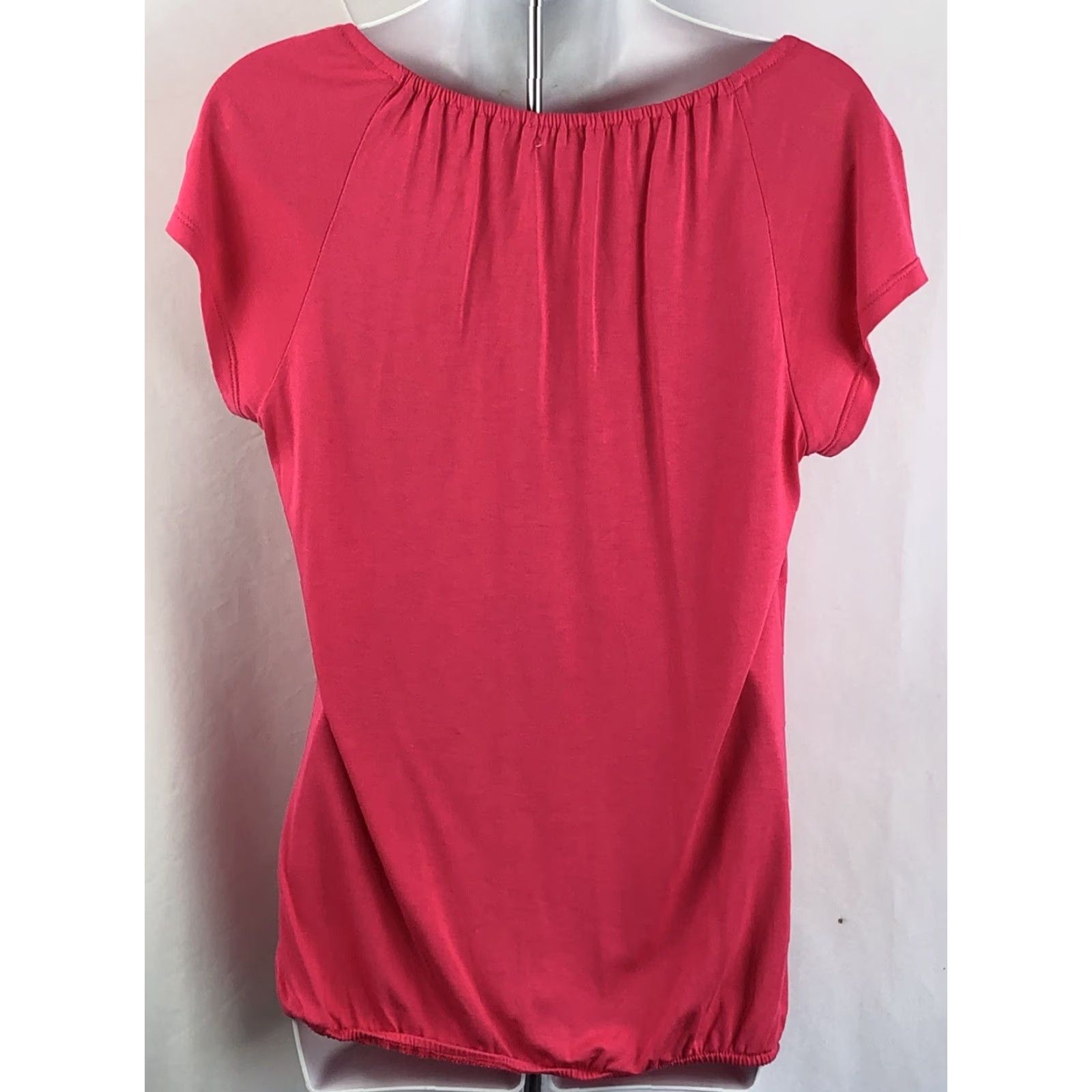 Old Navy Old Navy Top Women S Pink Off Shoulder Keyhole Neck ShortSleeve Tie Peasant Fairy Boho Size S / US 4 / IT 40 - 3 Thumbnail
