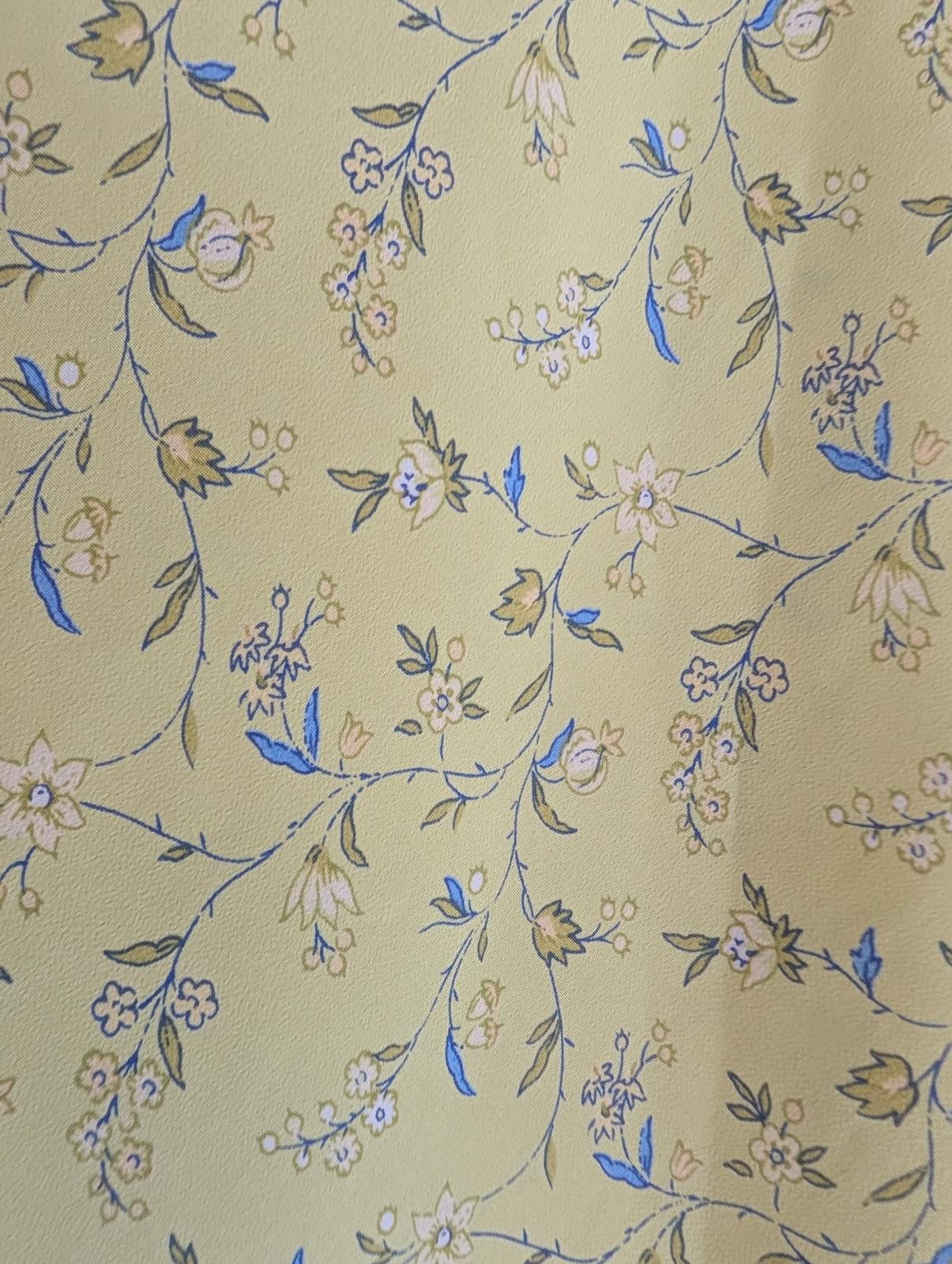 Express Vintage Express Yellow Floral Polyester Skirt Size 13/14 Size 36" / US 14 / IT 50 - 3 Thumbnail